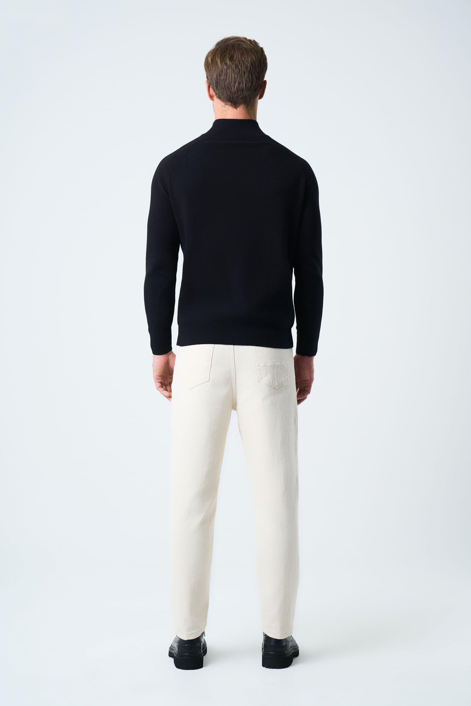 Vélez Sweater Misuri Tejido Para Hombre Cuello Alto Negro-4
