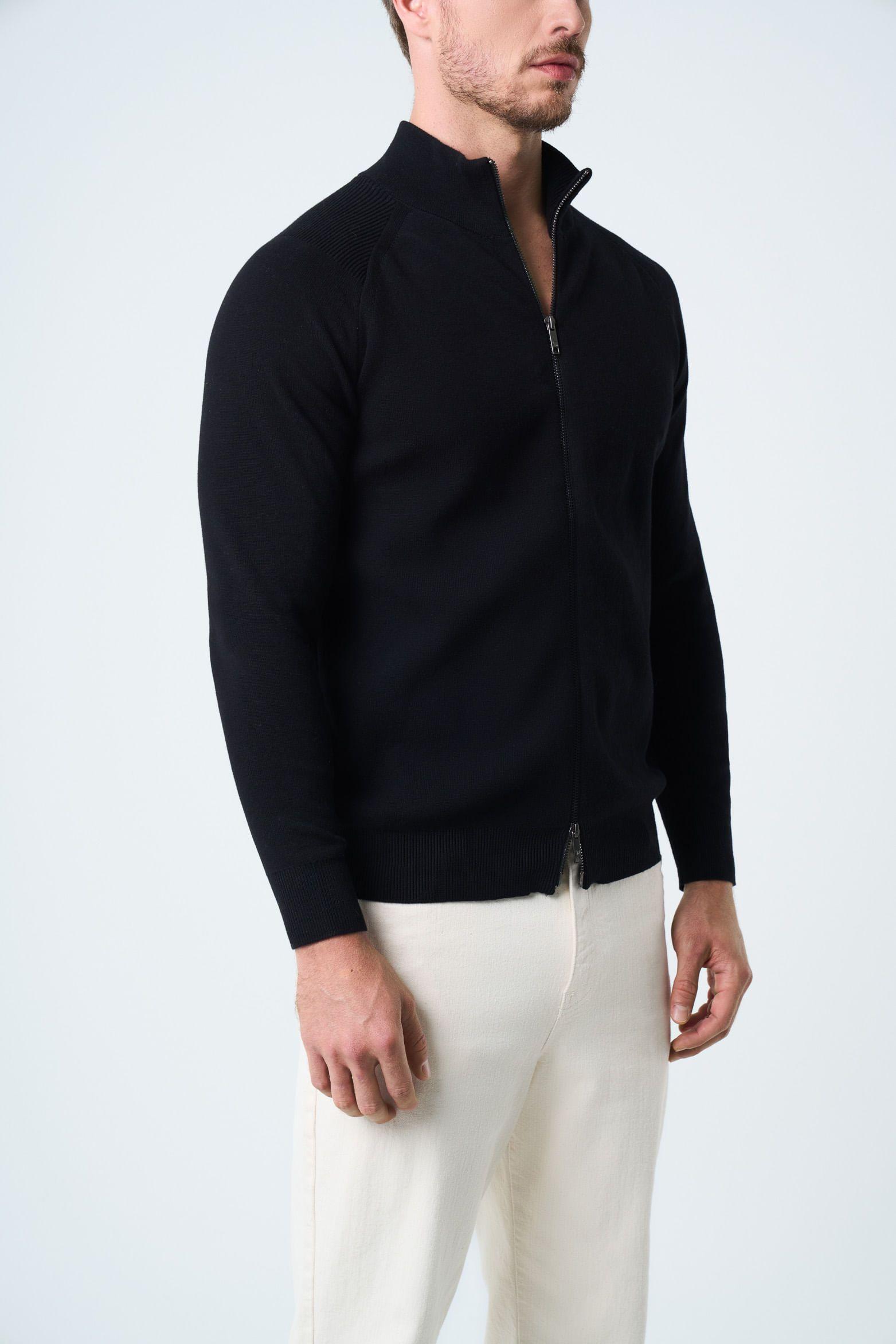 Vélez Sweater Misuri Tejido Para Hombre Cuello Alto Negro-5