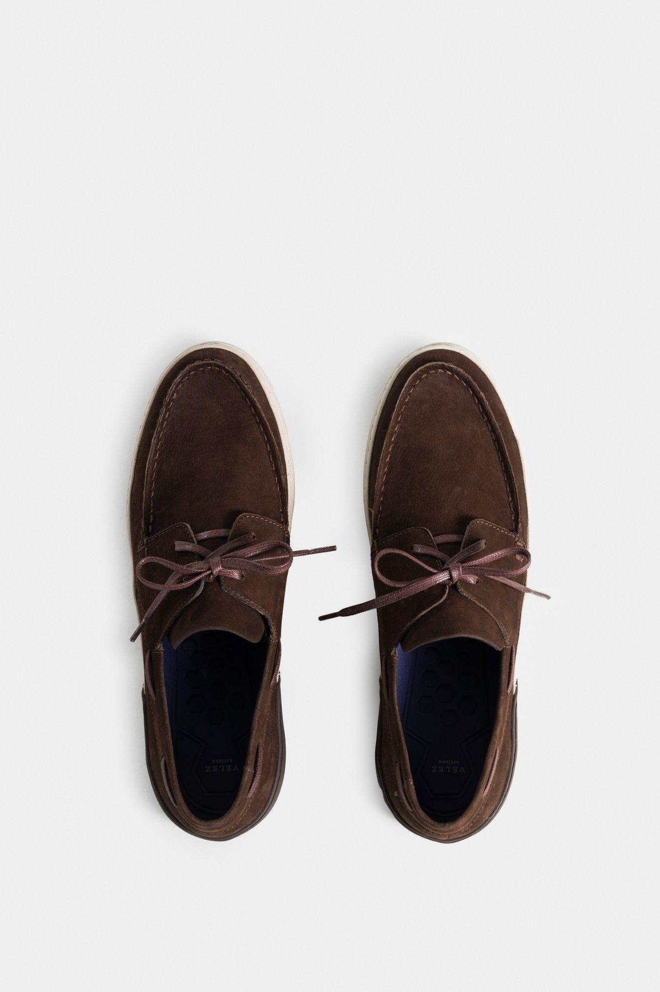 Vélez Mocasín Kansas Cuero Hombre Efecto Escribiente Café-3