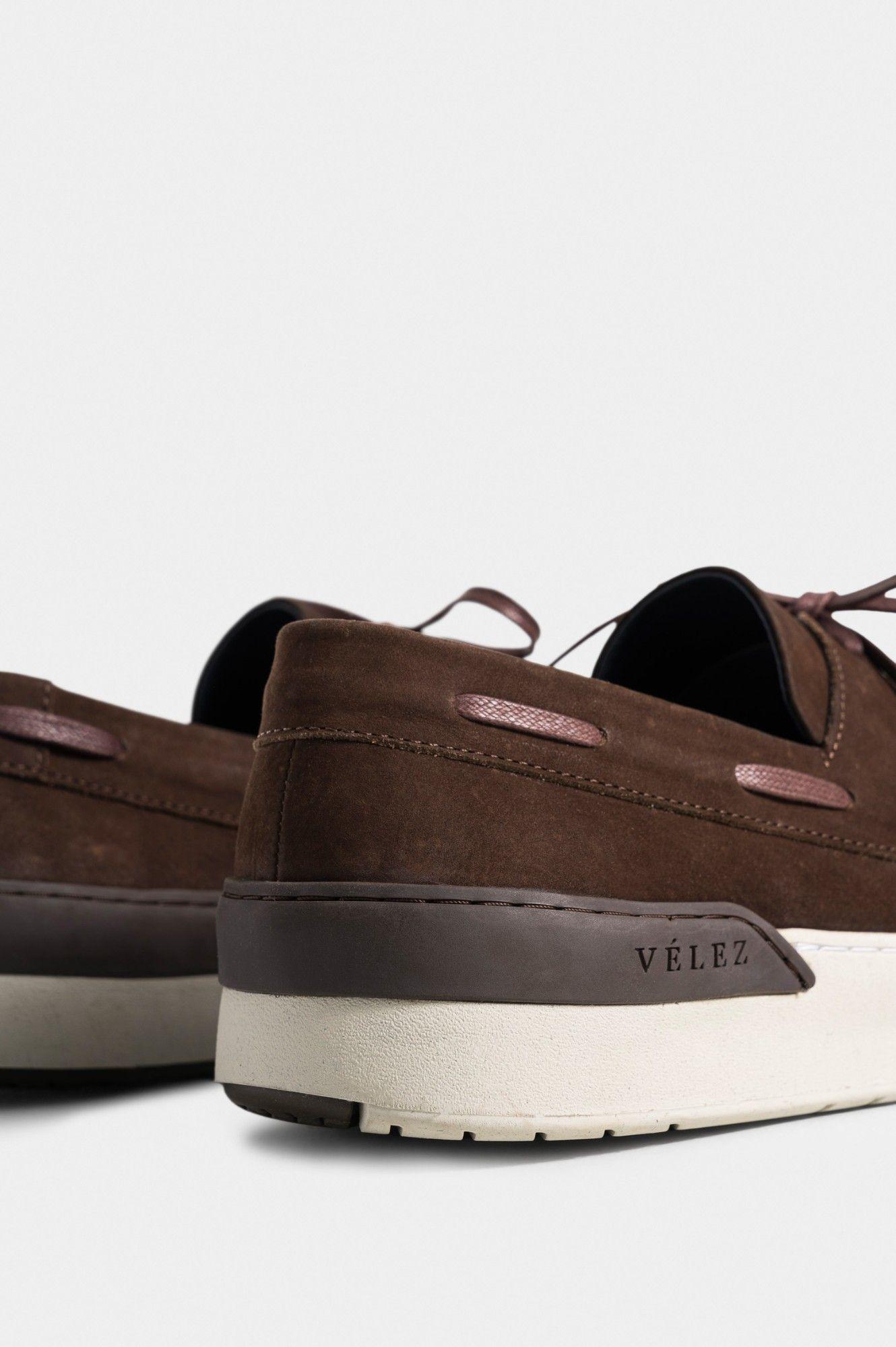 Vélez Mocasín Kansas Cuero Hombre Efecto Escribiente Café-4