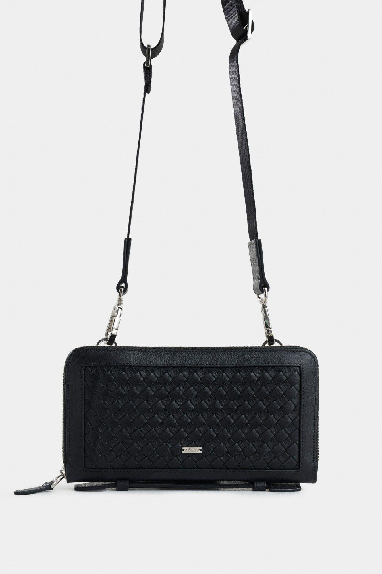 Vélez Cartera Bandolera Elba Cuero Hombre Tejido Frontal-2