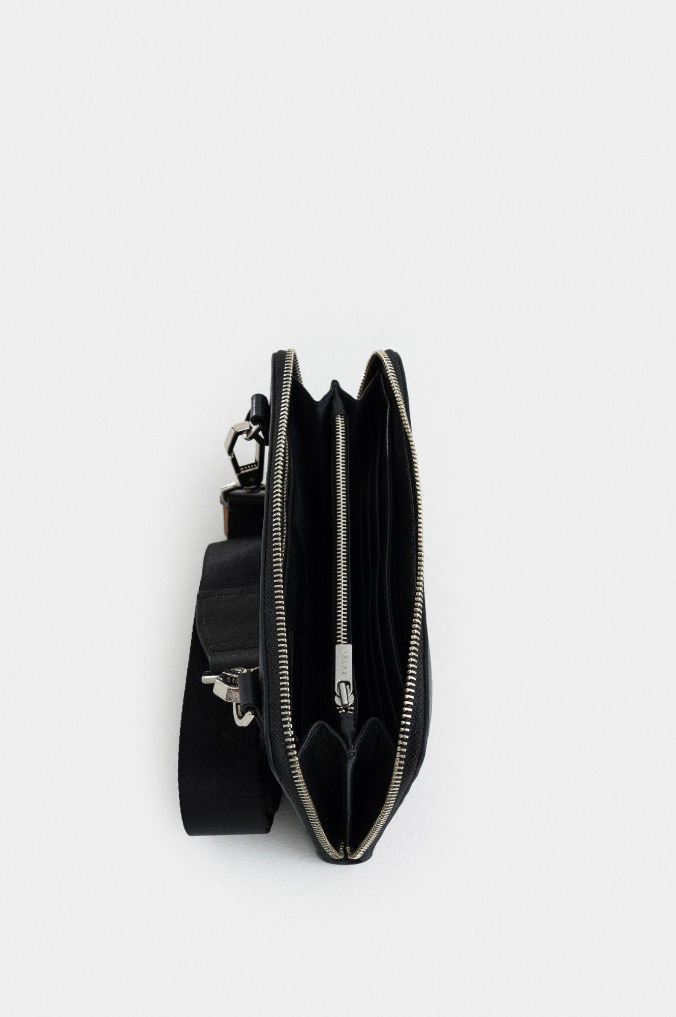Vélez Cartera Bandolera Elba Cuero Hombre Tejido Frontal-5