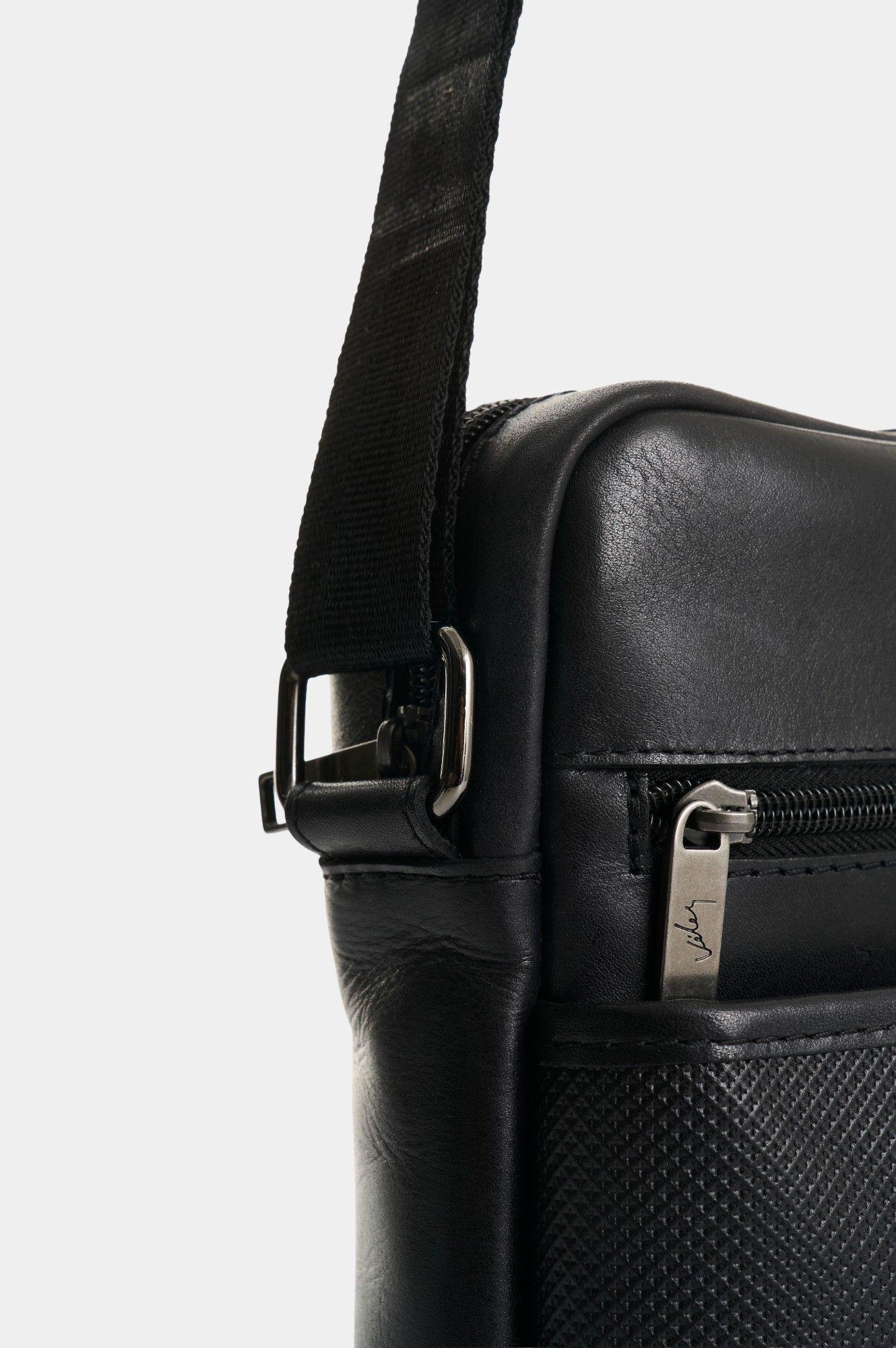 Vélez Cartera Bandolera De Cuero Para Hombre Jalisco 2 Negro-3