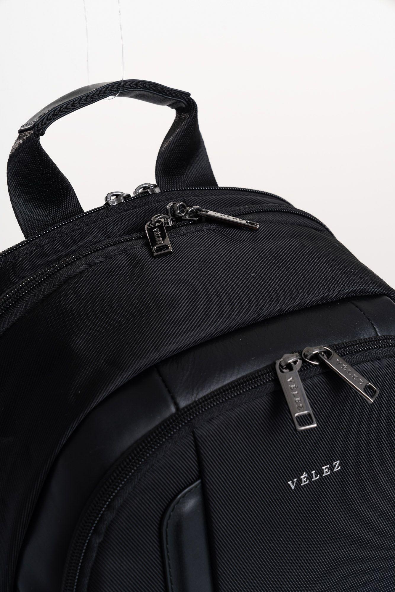 Vélez Mochila Lona Oviedo Monocromático Negro-3