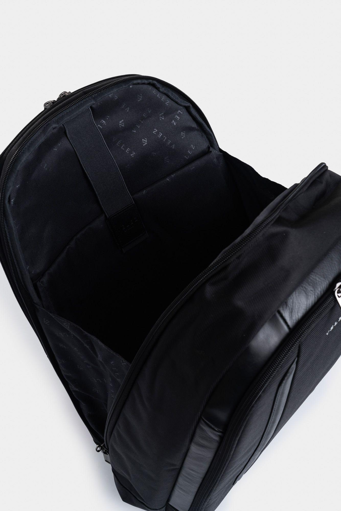 Vélez Mochila Lona Oviedo Monocromático Negro-5