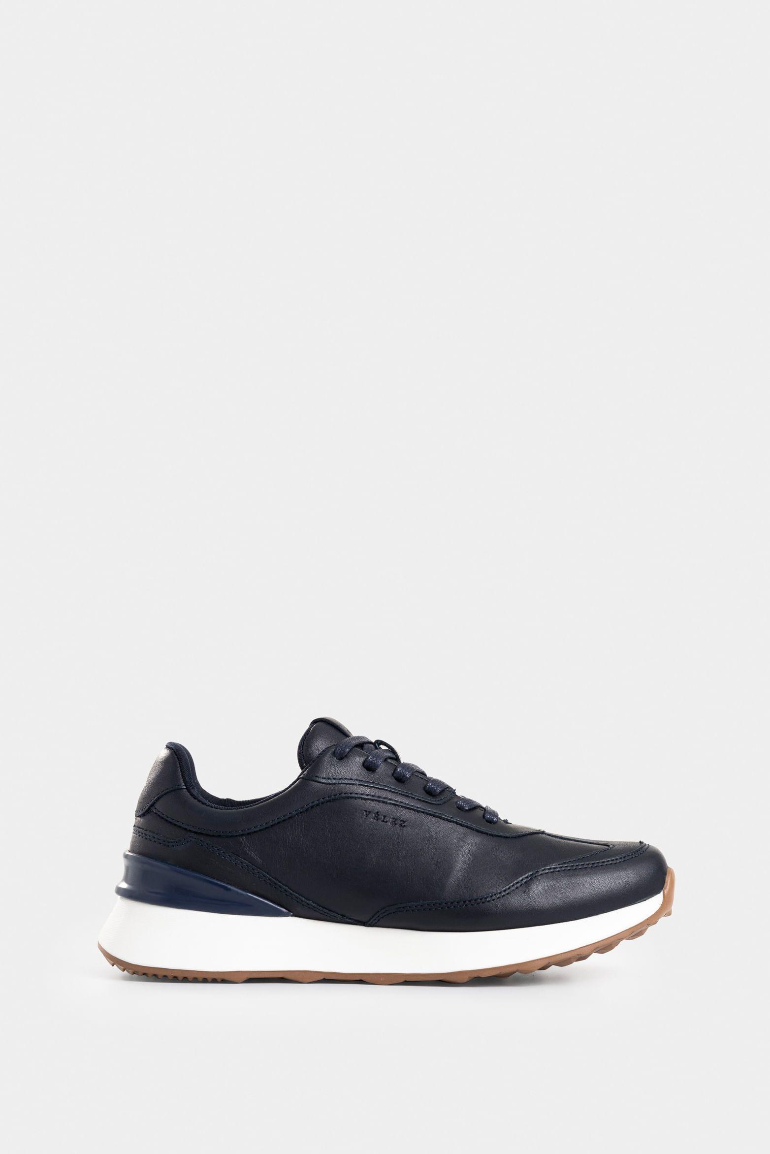 Vélez Zapatillas Elios Cuero Hombre Azul Oscuro-0