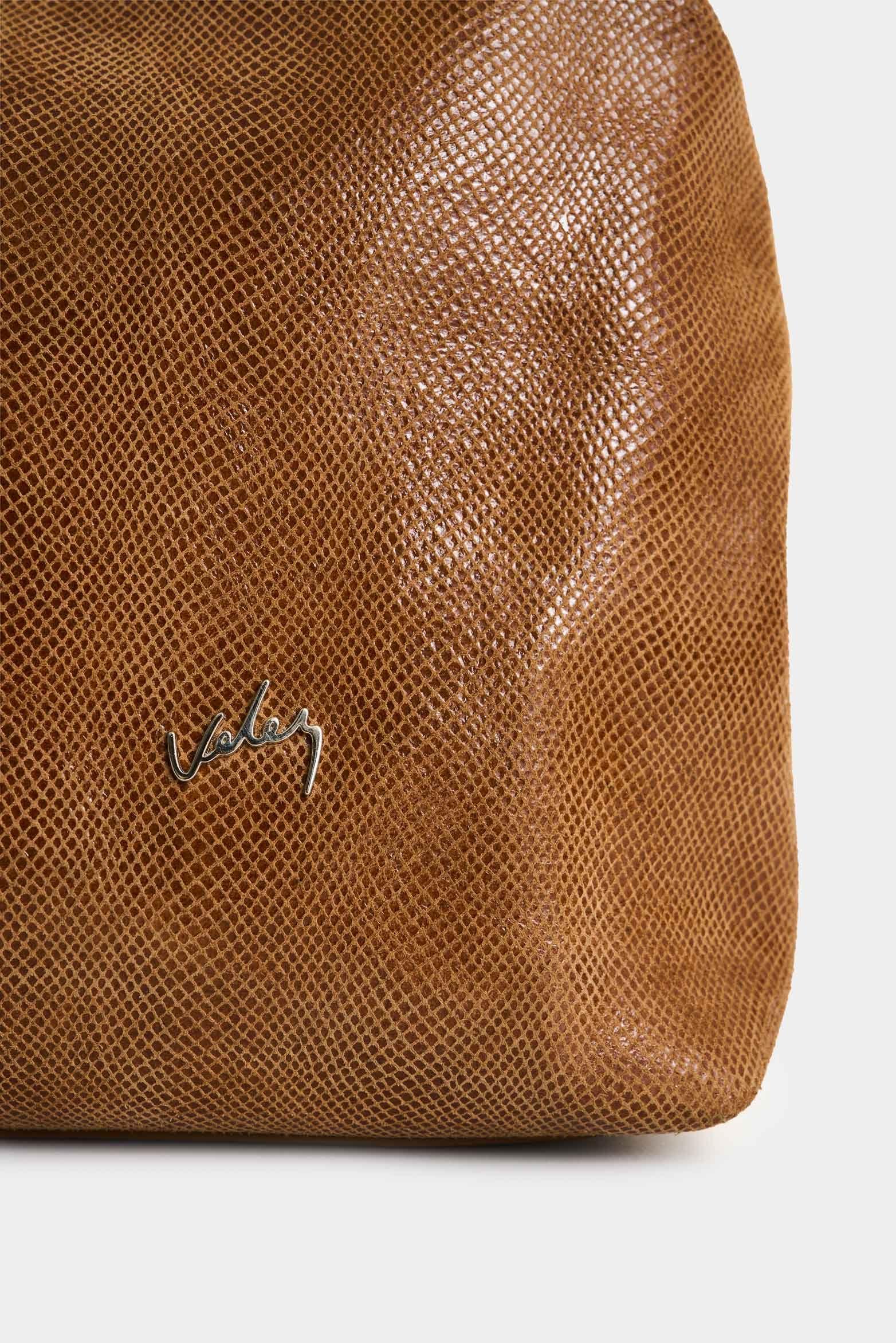 Vélez Shopping De Cuero Gamuzado Y Folia Mujer Silena Miel-3