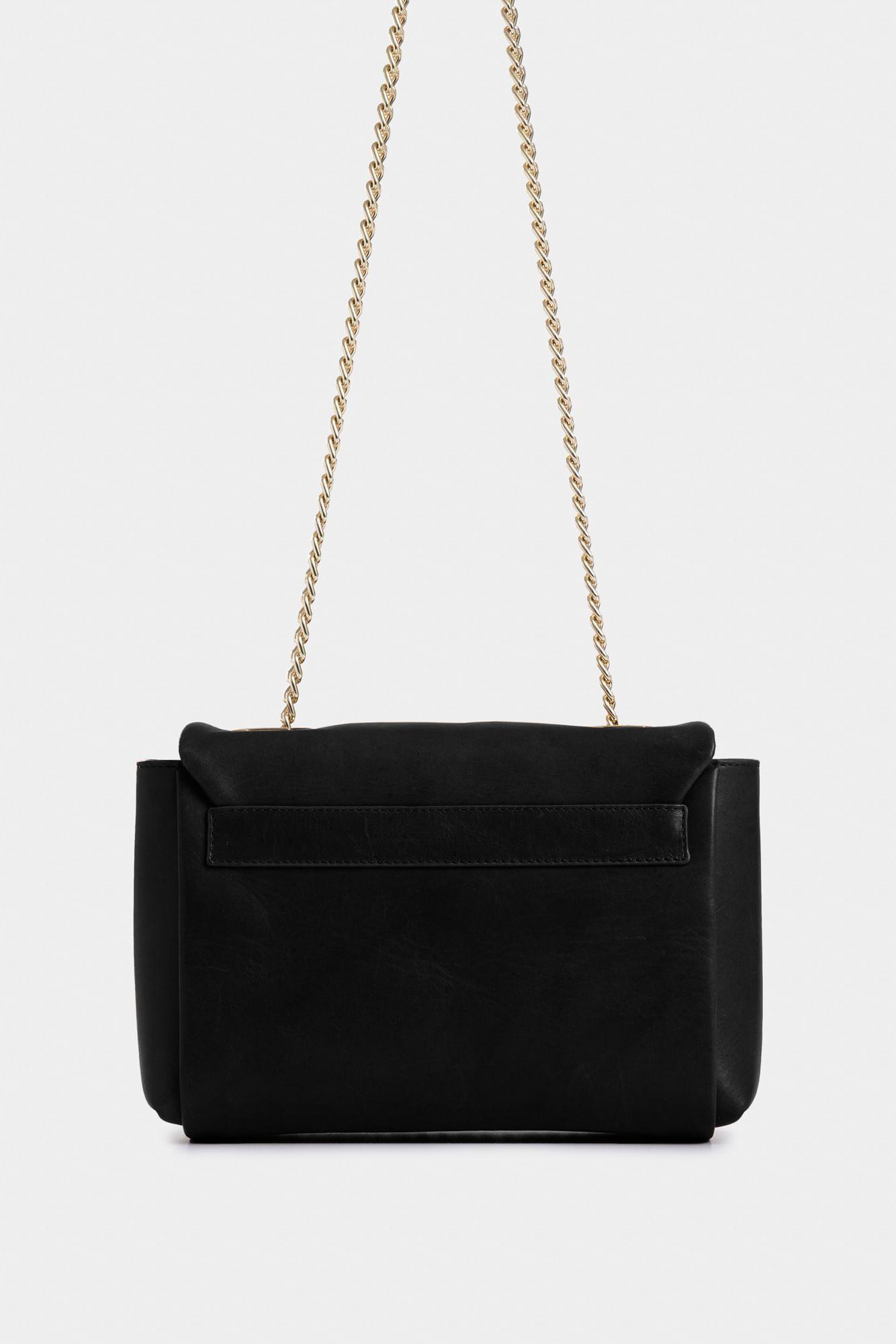 Vélez Cartera Lili 3.0 De Cuero Para Mujer Cadena Negro-2