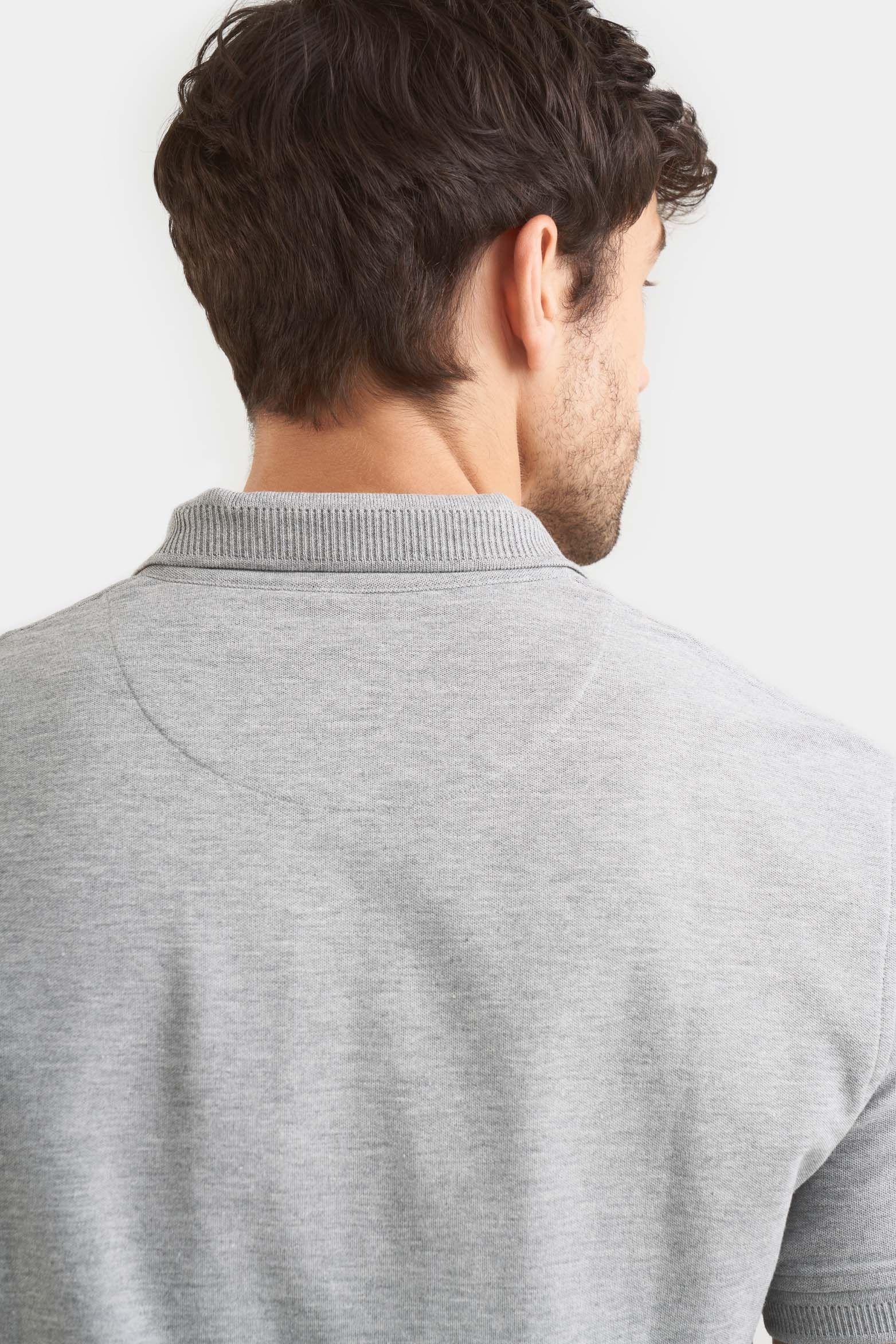 Vélez Polo Casual Algodón Pima Gris-3