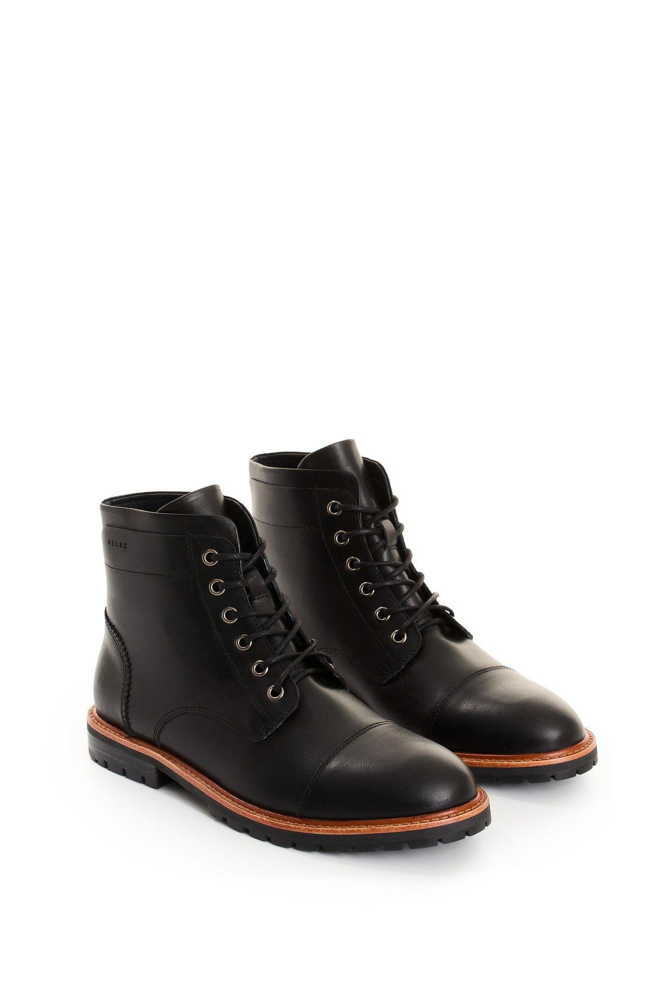 Vélez Botas Cuero Hombre Ray Negro-1