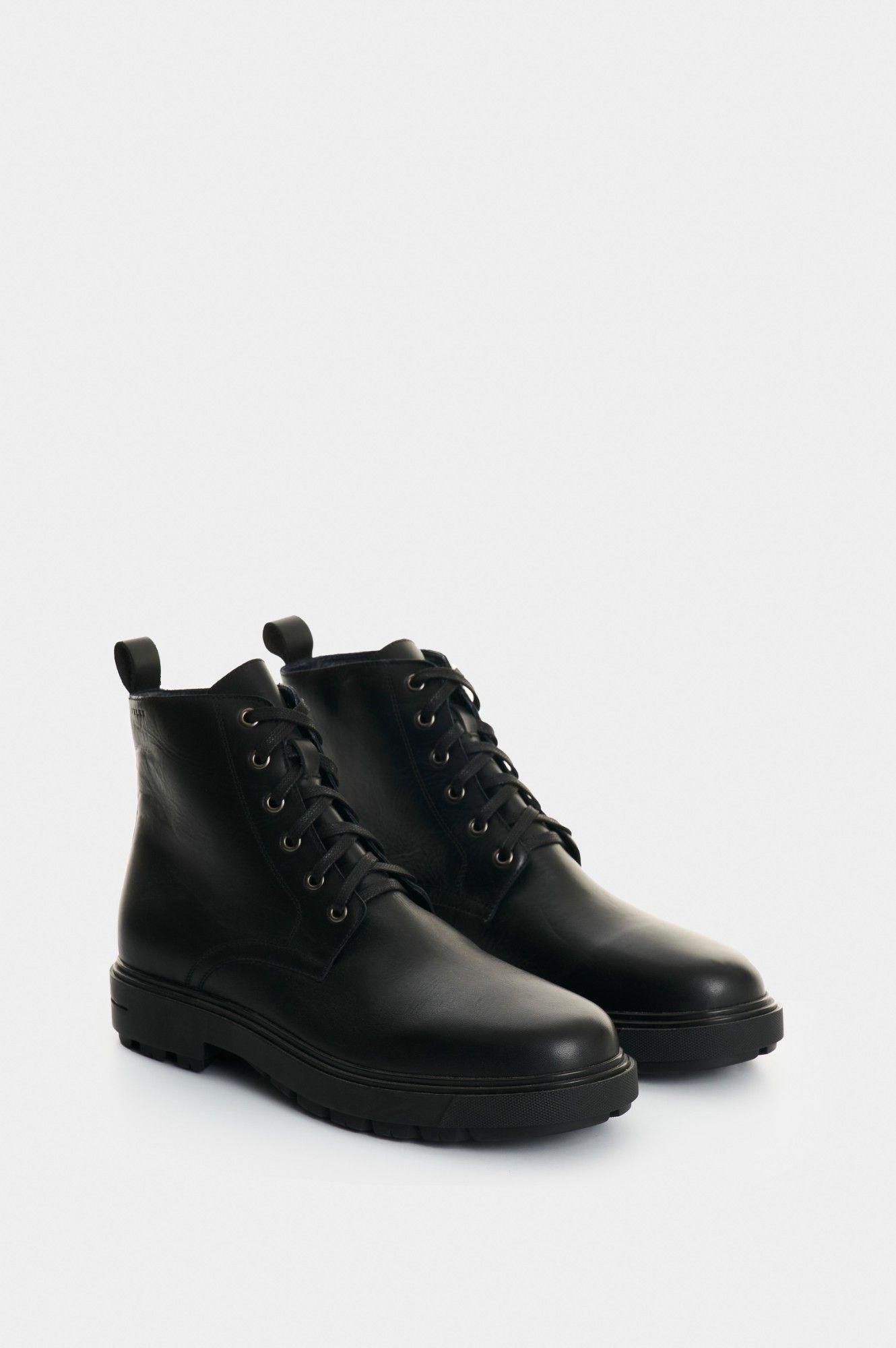 Vélez Botas Alameda De Cuero Para Hombre Atemporal Negro-1
