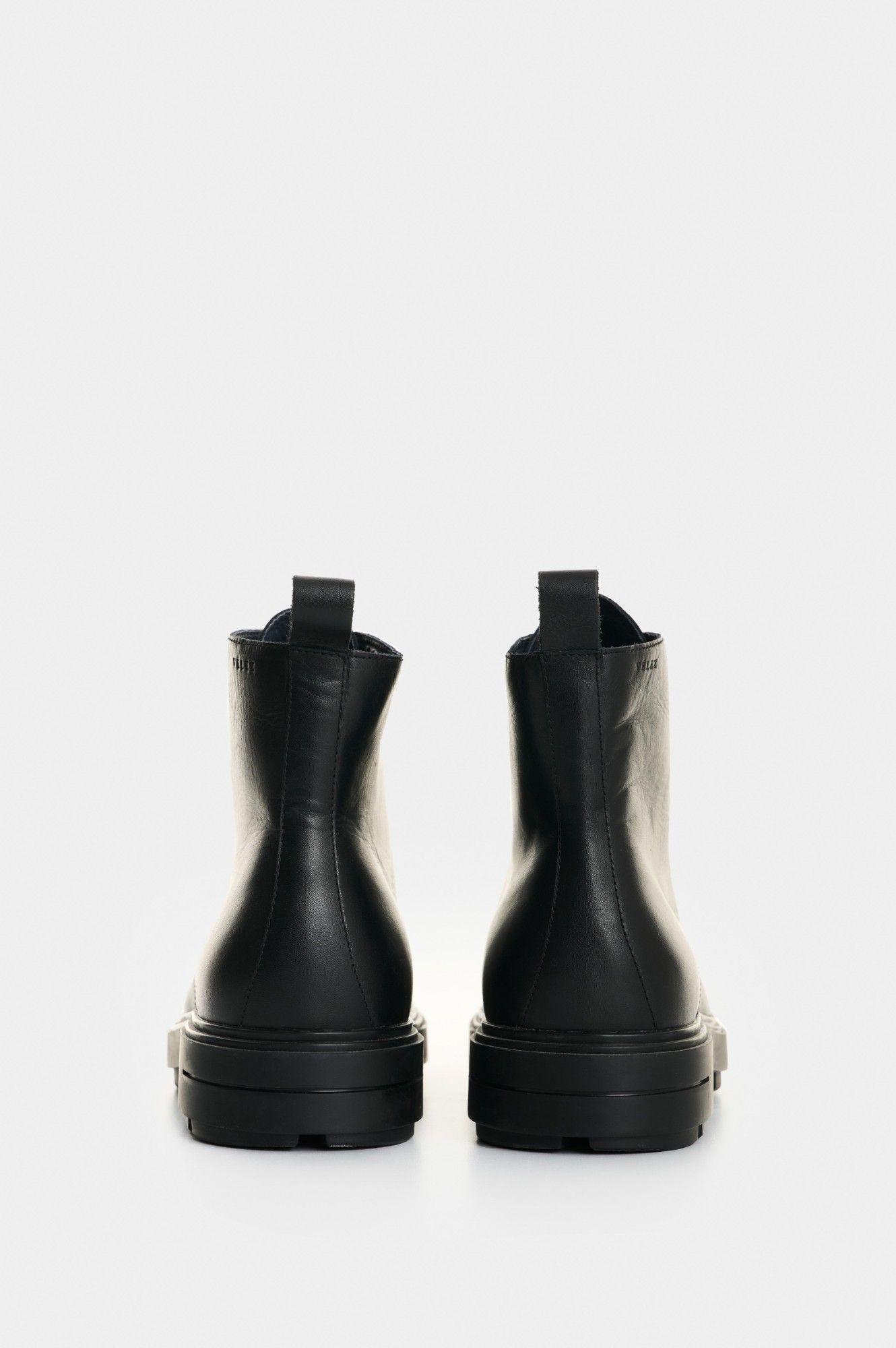 Vélez Botas Alameda De Cuero Para Hombre Atemporal Negro-2