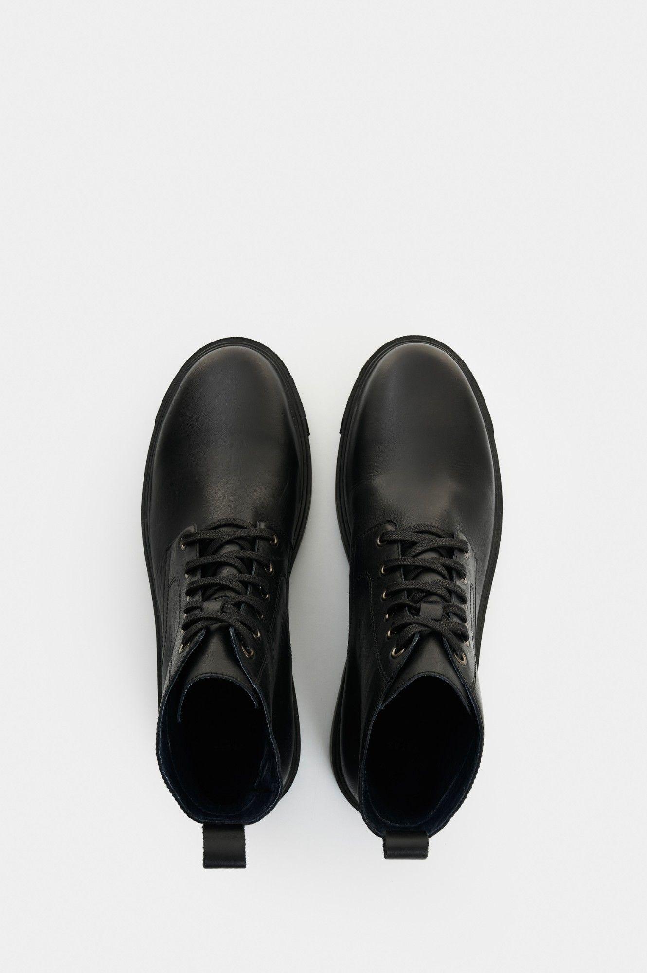 Vélez Botas Alameda De Cuero Para Hombre Atemporal Negro-3