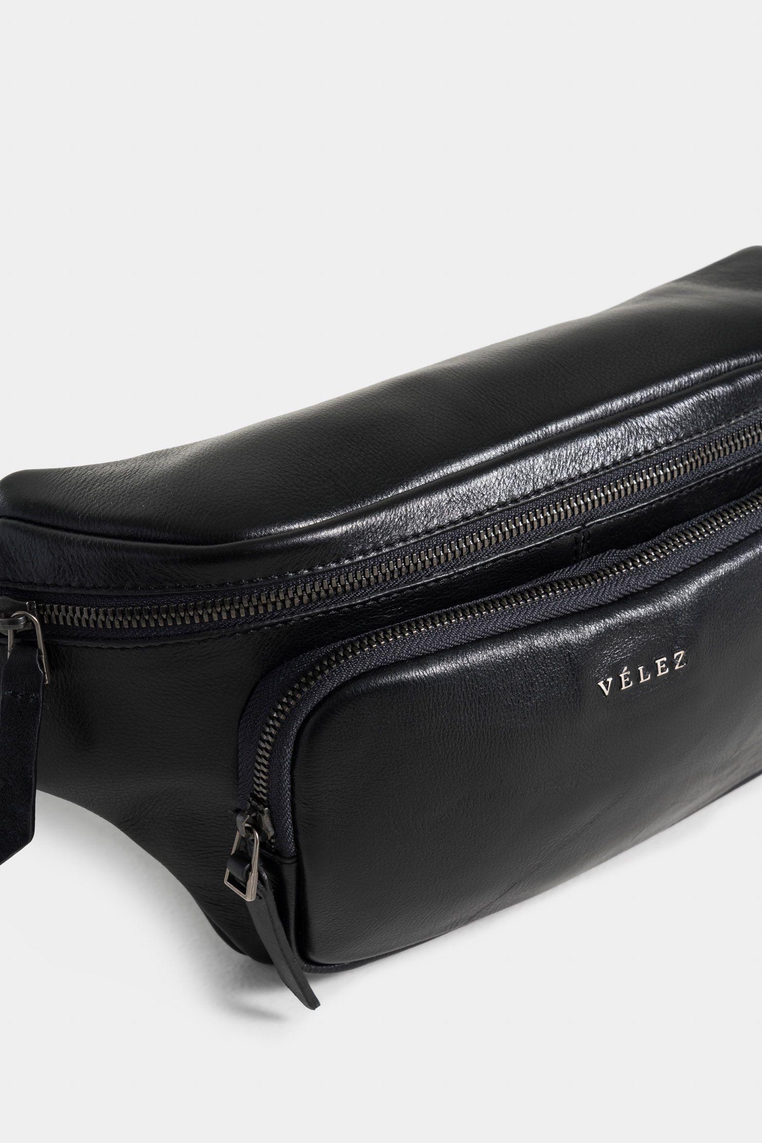 Vélez Riñonera Brunei 2 De Cuero Hombre Espazolado Negro-3