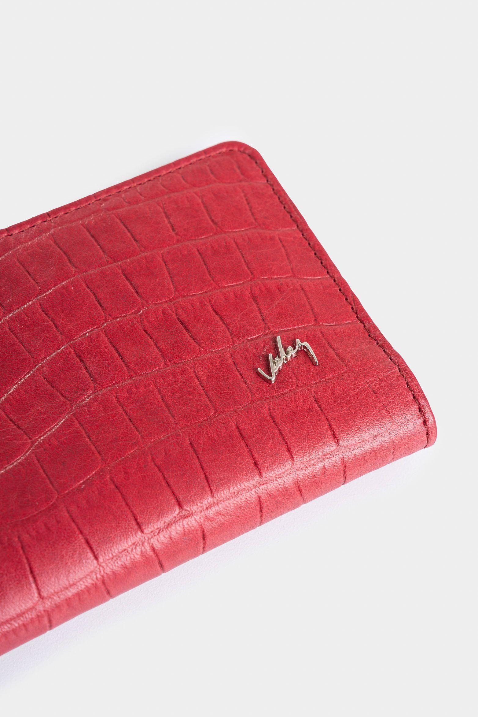 Vélez Billetera Oslo De Cuero Para Mujer Con Monedero Rojo-3