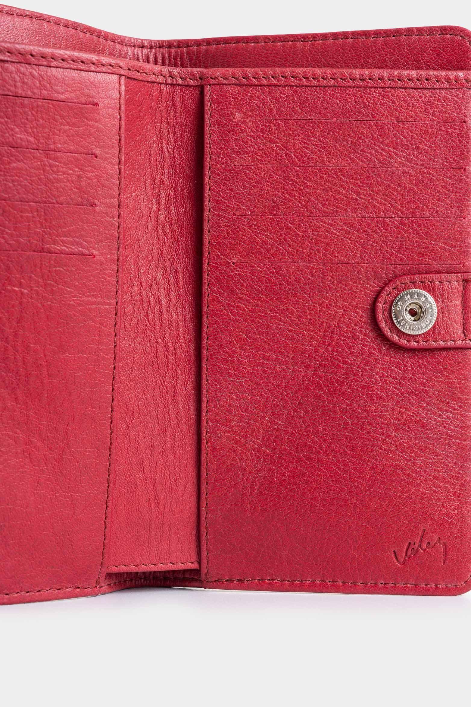 Vélez Billetera Oslo De Cuero Para Mujer Con Monedero Rojo-4