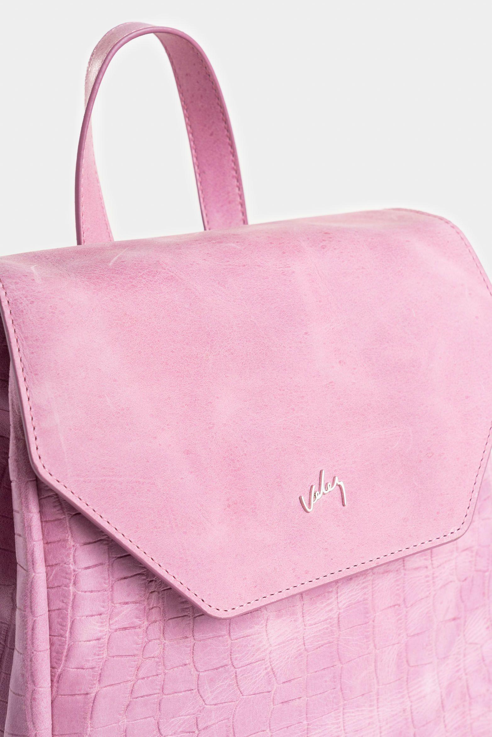 Vélez Mochila Corina 2 De Cuero  Mujer Detalle Grabado Mora-3