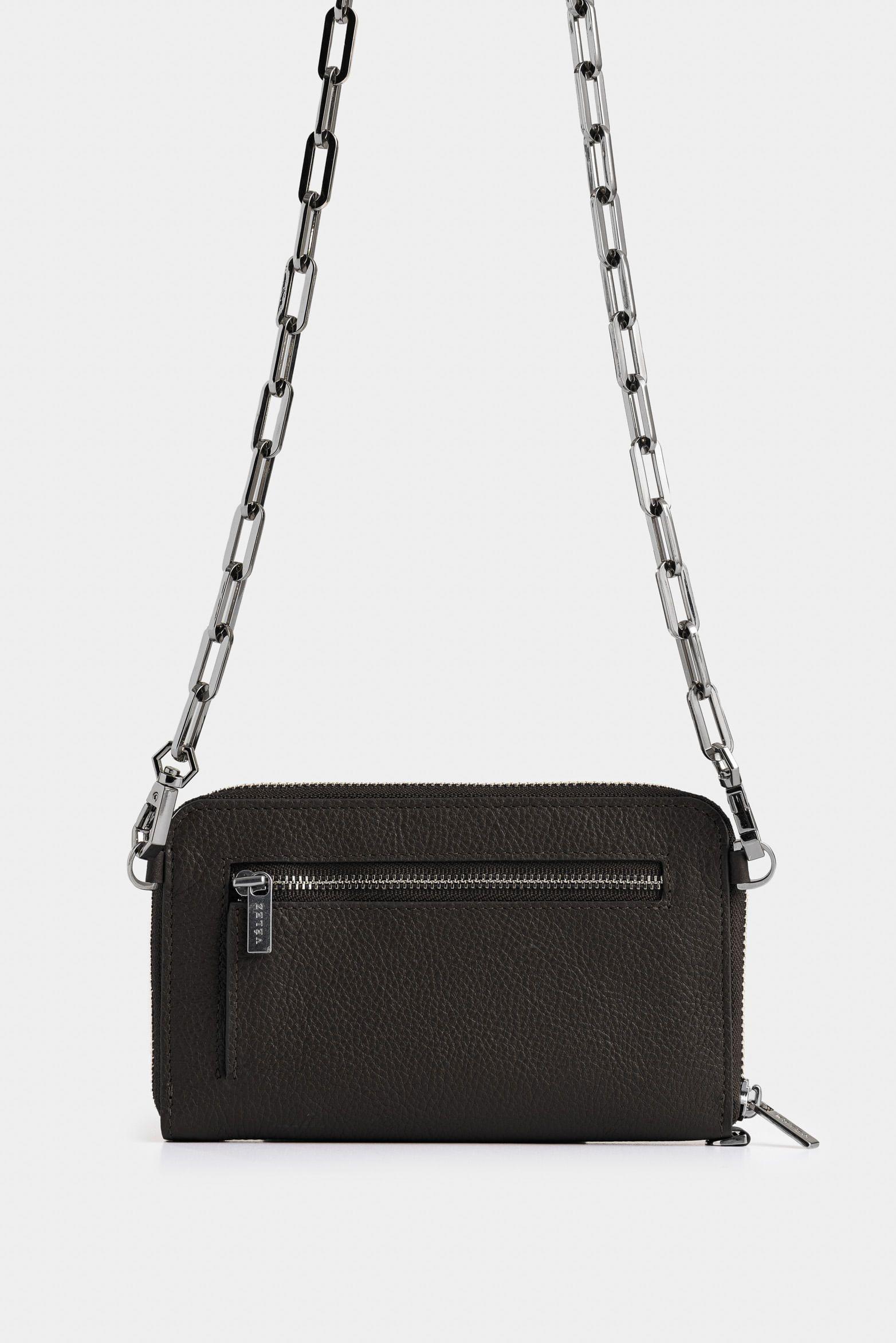 Vélez Porta Chequera Ibiza Cuero Mujer Cana Removible Negro-2