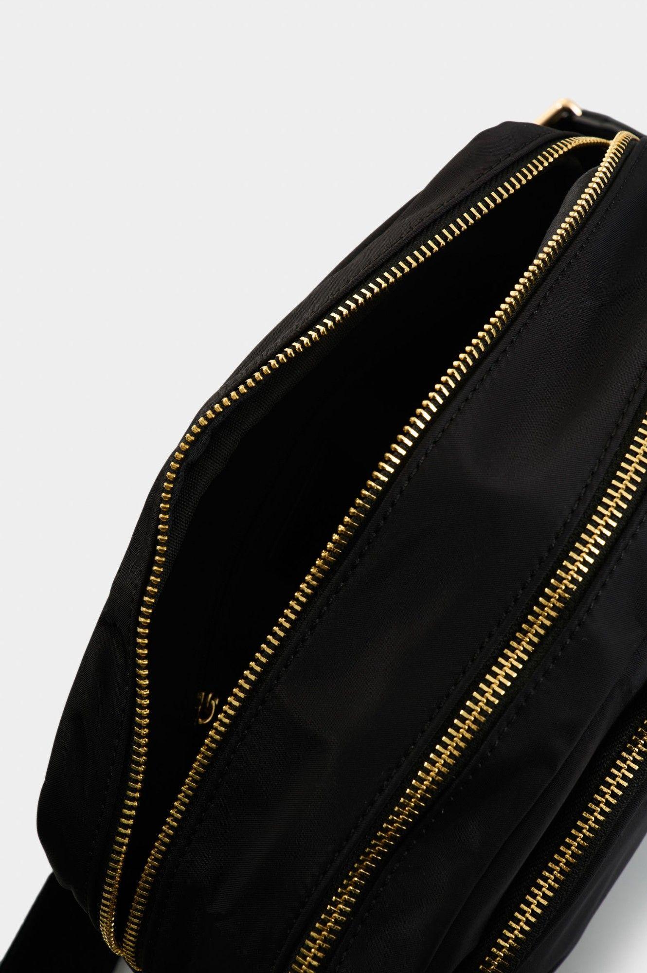Vélez Cartera Bandolera En Lona Y Cuero  Mujer Square Negro-4