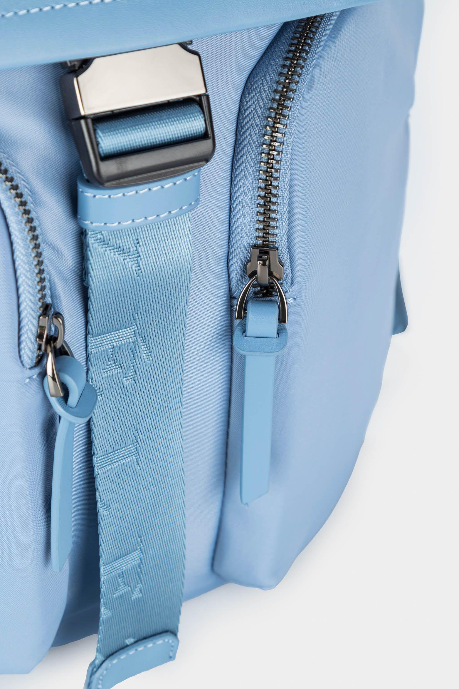 Vélez Mochila Ibiza Cuero Y Lona Reciclado Mujer Azul Claro-5