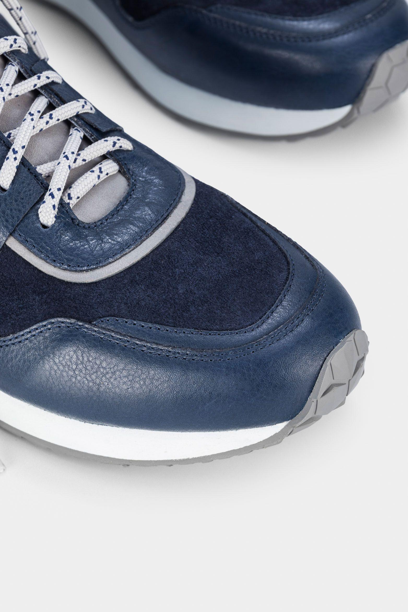 Vélez Zapatillas Pumbra Cuero Y Gamuzado Hombre Azul Oscuro-3