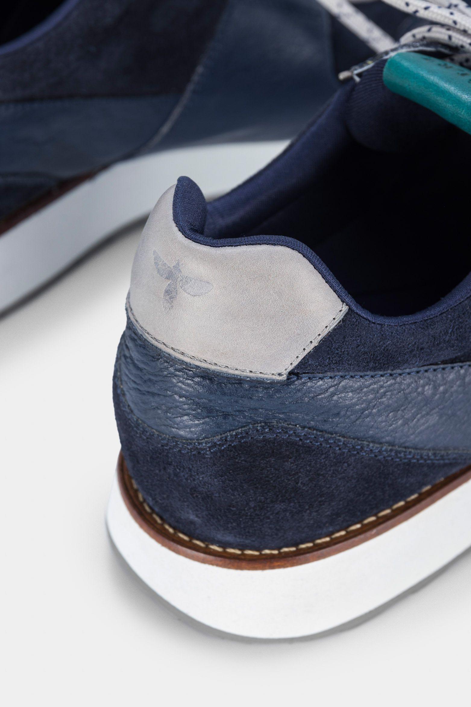 Vélez Zapatillas Pumbra Cuero Y Gamuzado Hombre Azul Oscuro-4