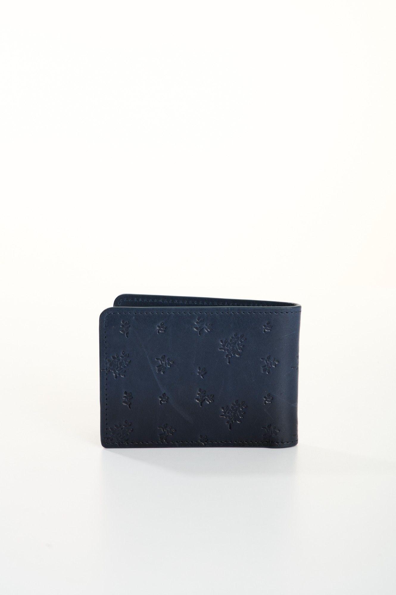 Vélez Billetera De Cuero Grabado Para Hombre Ray Azul Oscuro-1