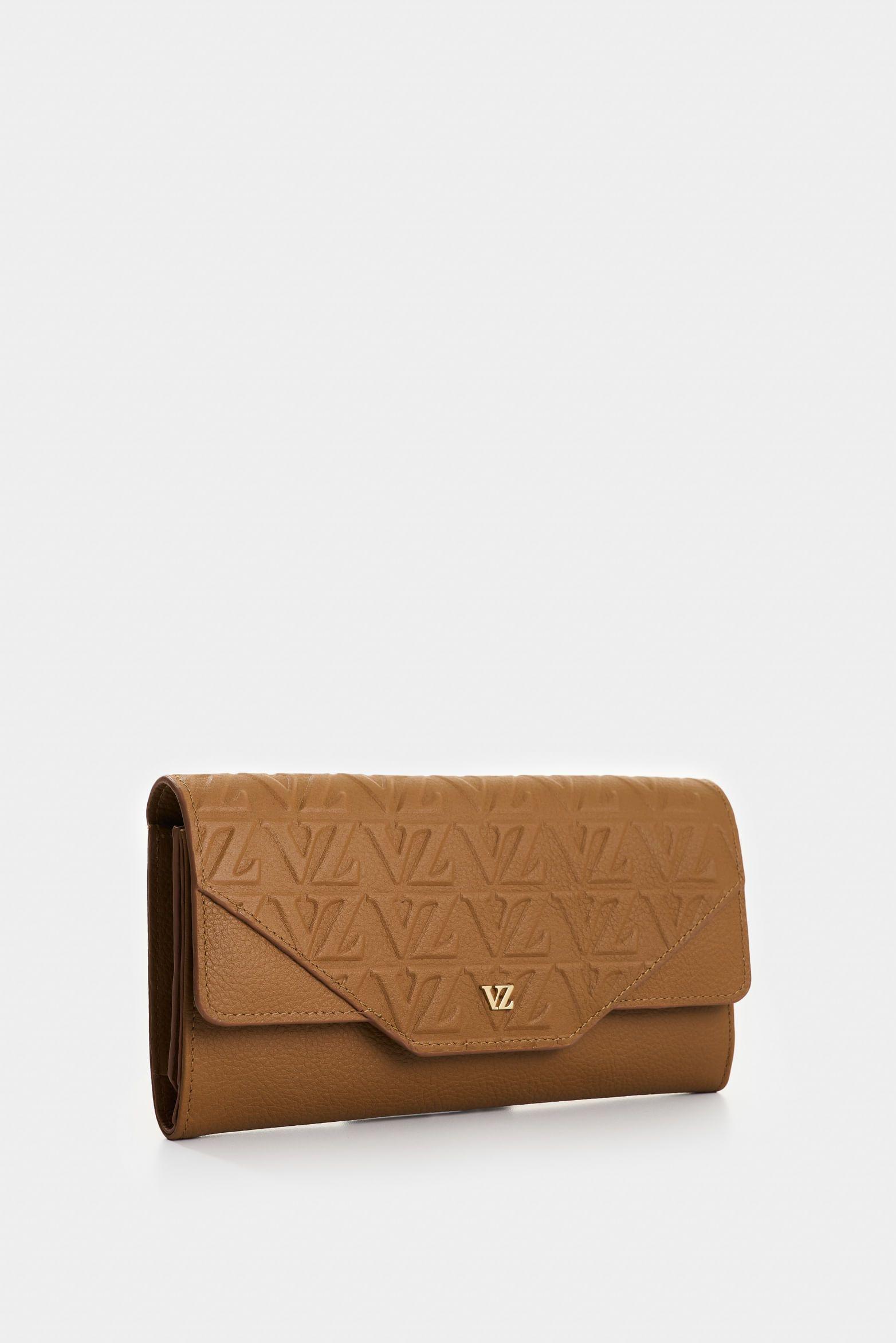 Vélez Porta Chequera De Cuero Para Mujer Damasco Miel-1