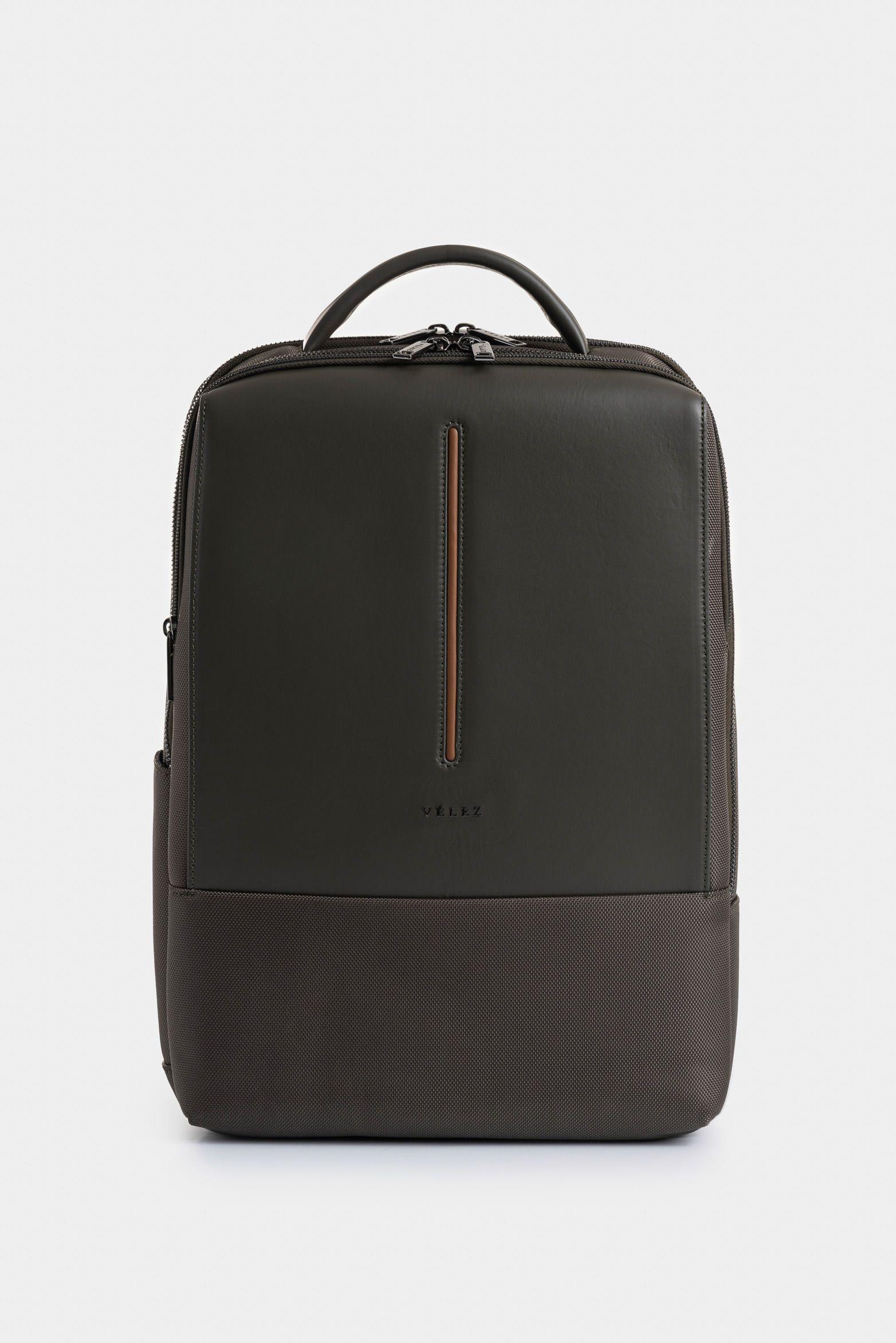 Vélez Mochila Oasis Lona Hombre Detalle Acento Verde Oliva-0