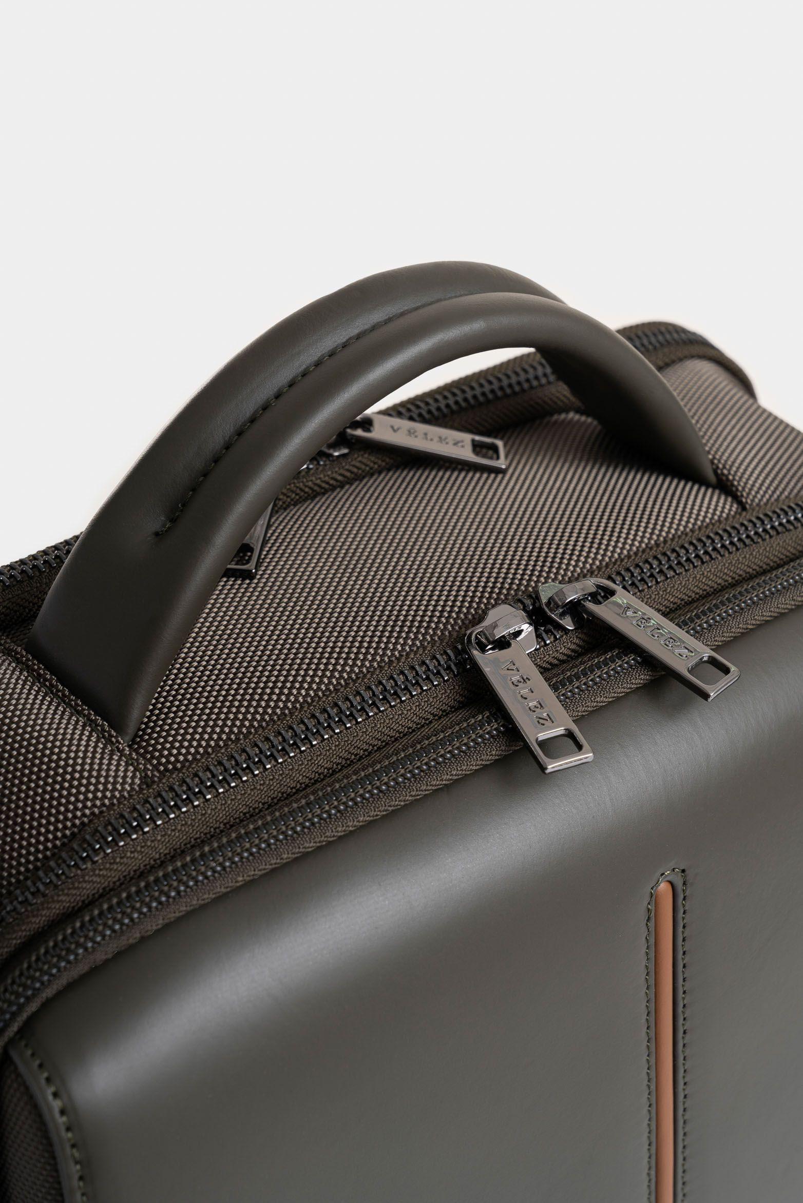 Vélez Mochila Oasis Lona Hombre Detalle Acento Verde Oliva-3