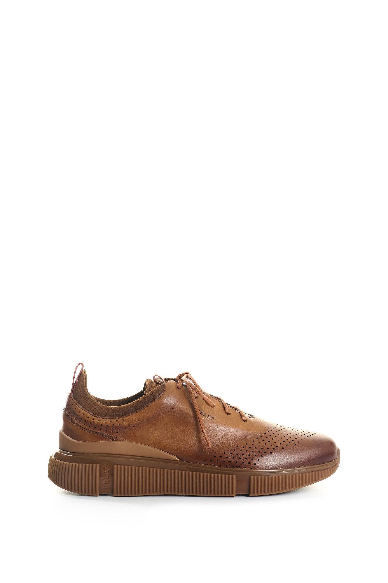 Vélez Zapatos De Cordón Cuero Hombre Aria Miel-0