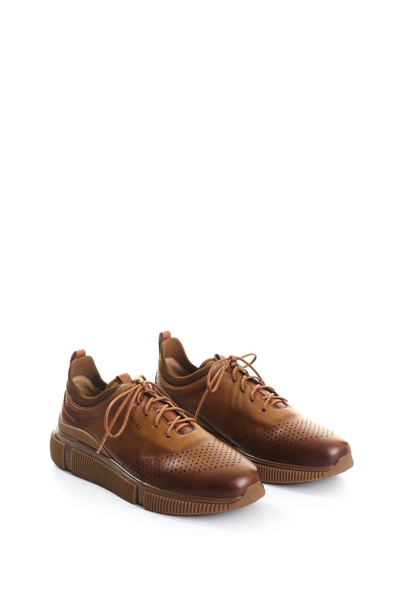 Vélez Zapatos De Cordón Cuero Hombre Aria Miel-1