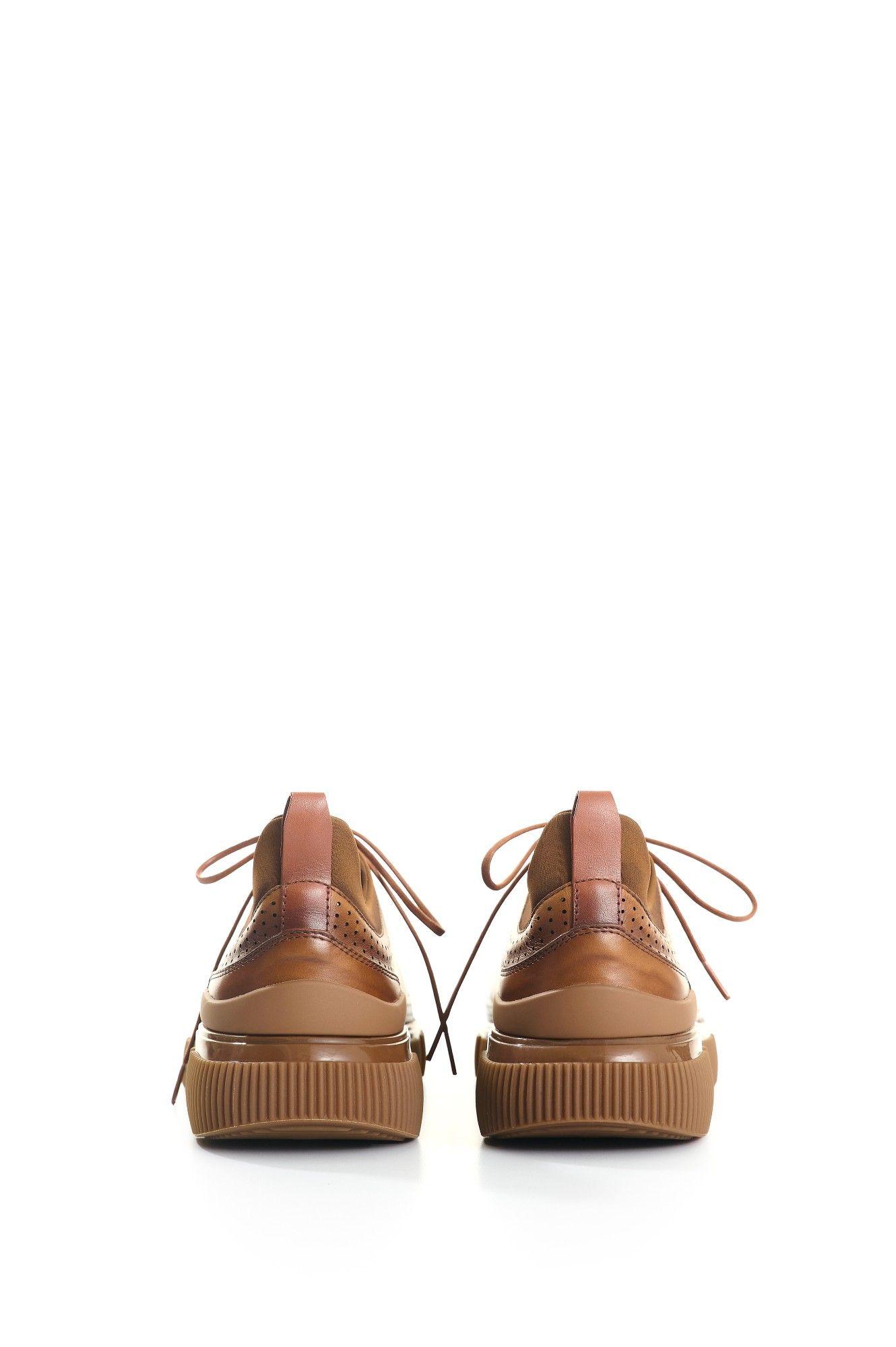 Vélez Zapatos De Cordón Cuero Hombre Aria Miel-2