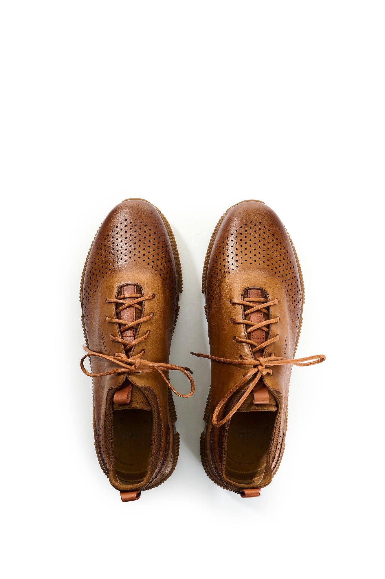 Vélez Zapatos De Cordón Cuero Hombre Aria Miel-3