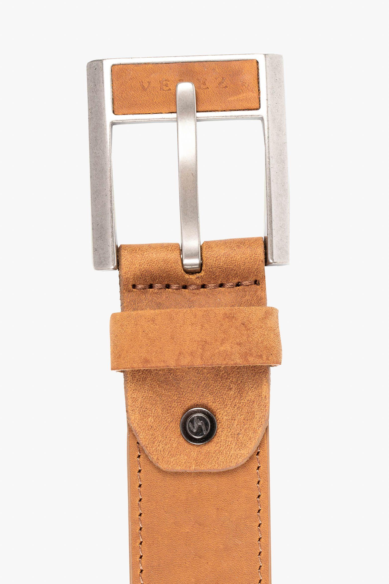 Vélez Cinturón Unifaz De Cuero Liso Miel-2