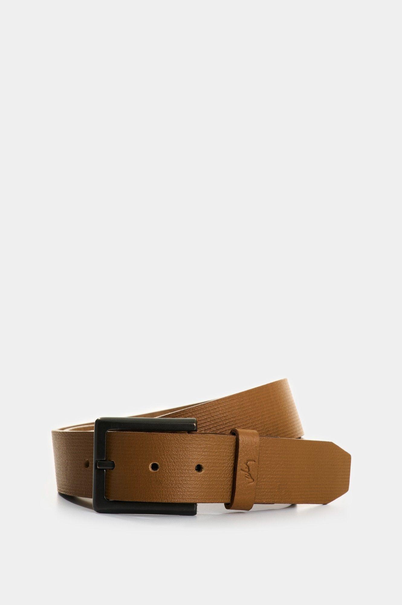 Vélez Cinturón Unifaz Vértice Cuero Hombre Diseño Rayas Miel-0