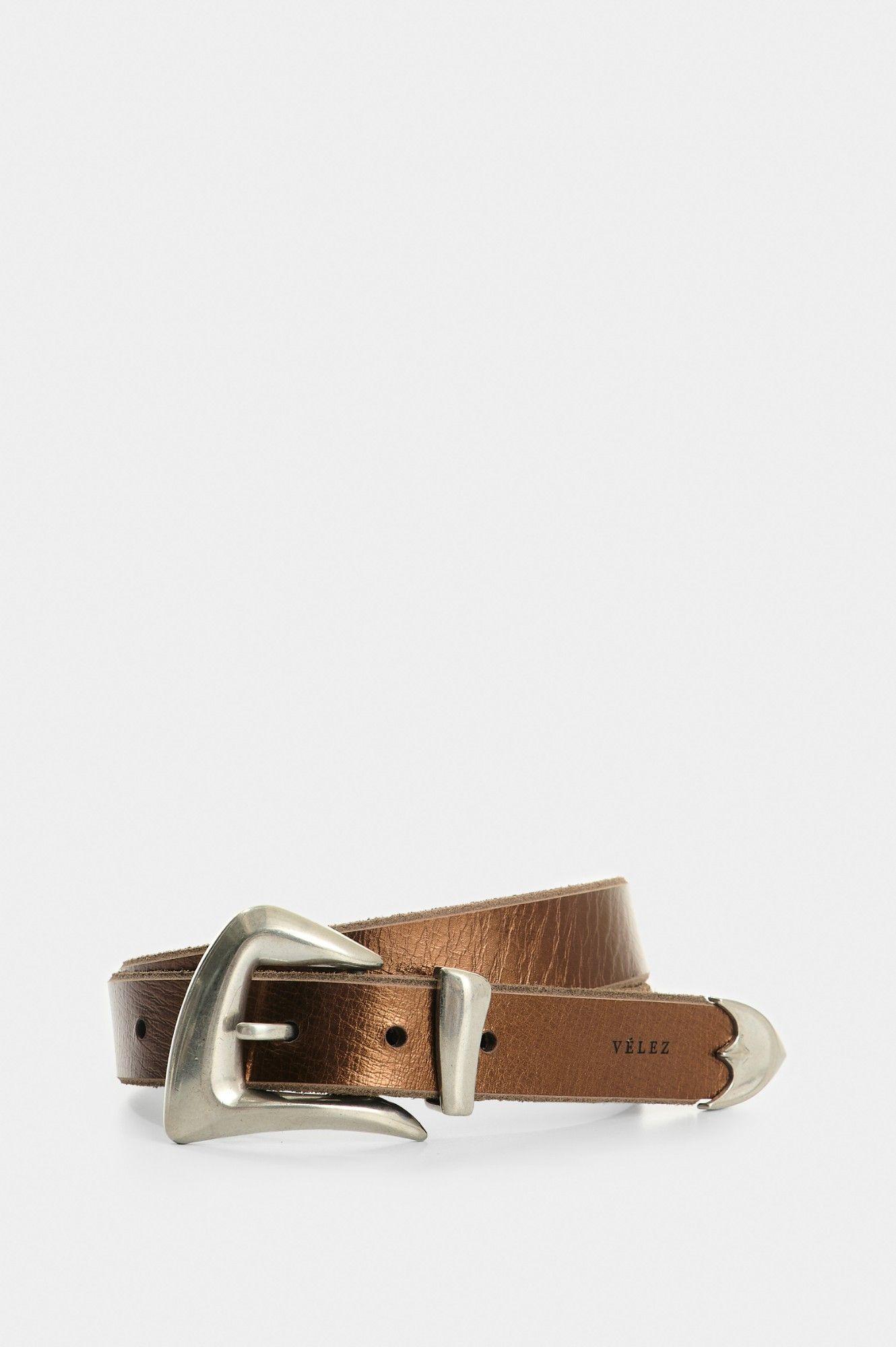 Vélez Cinturón Unifaz Cuero Mujer Gael Bronce-0