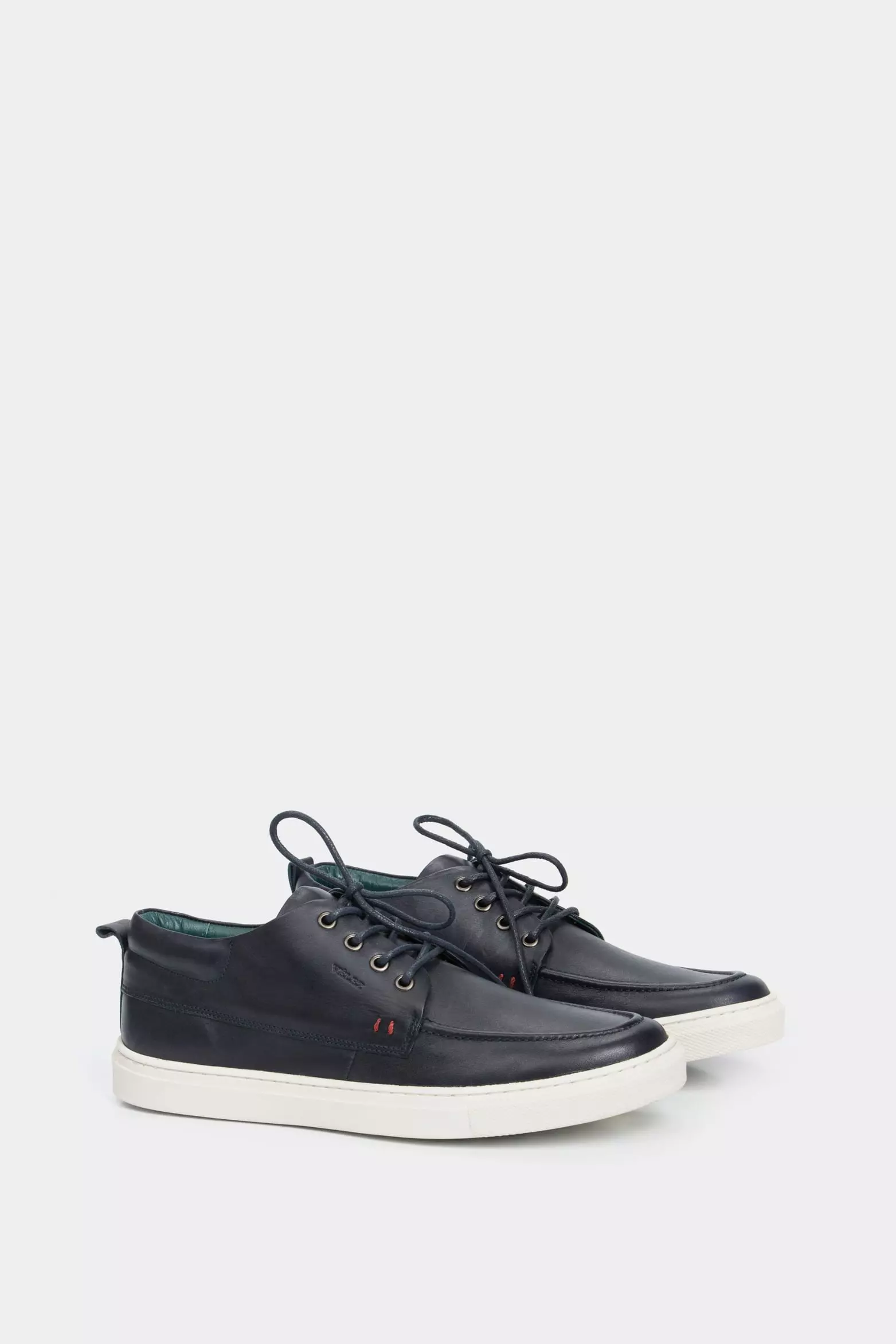 Vélez Botas Casual Replay De Cuero Para Hombre Liso Azul-1