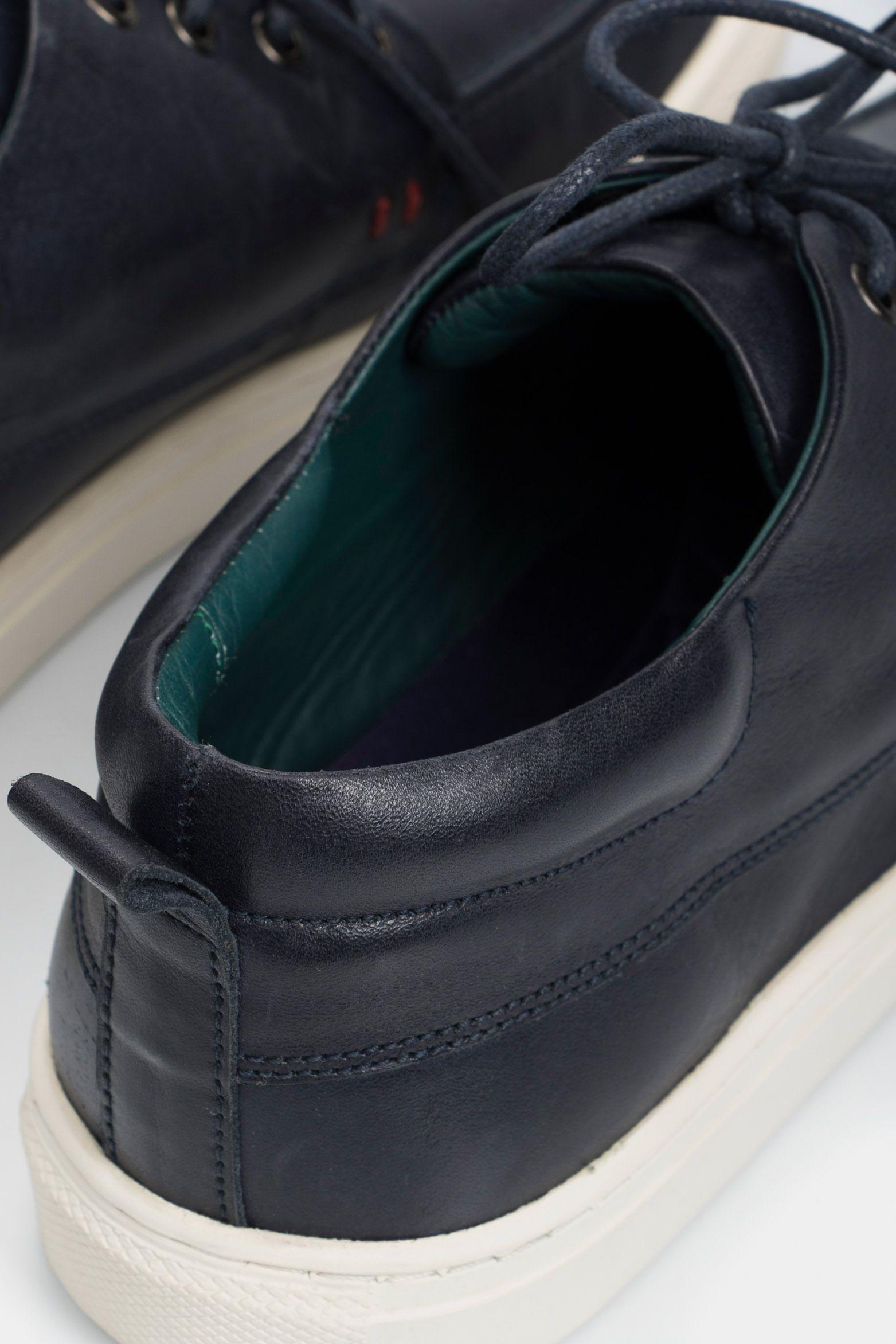Vélez Botas Casual Replay De Cuero Para Hombre Liso Azul-4