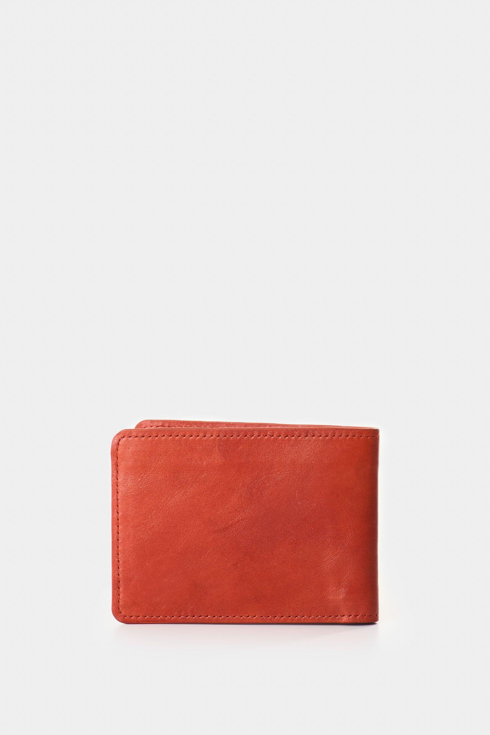 Vélez Billetera Oasis Cuero Hombre Detalle Contraste Naranja-2