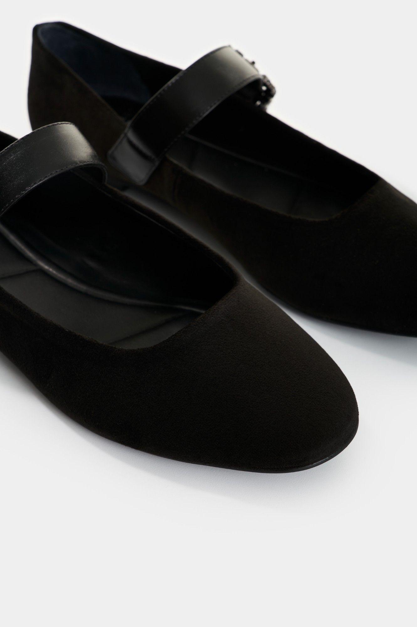 Vélez Baleta De Terciopelo Para Mujer Elia Negro-4