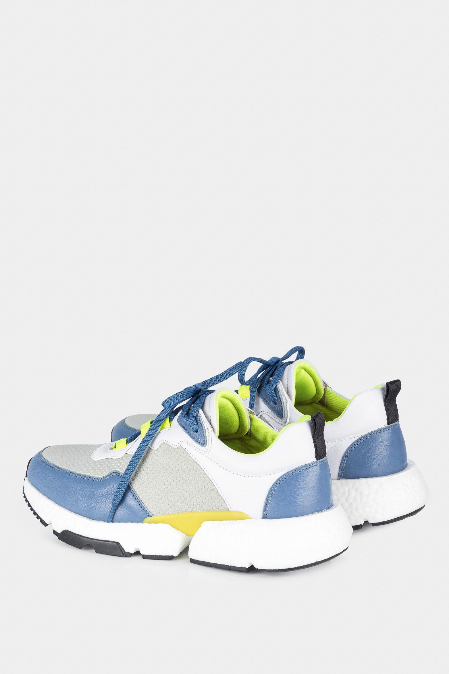 Vélez Zapatillas Citrino Cuero y Neopreno Mujer Azul Claro-2