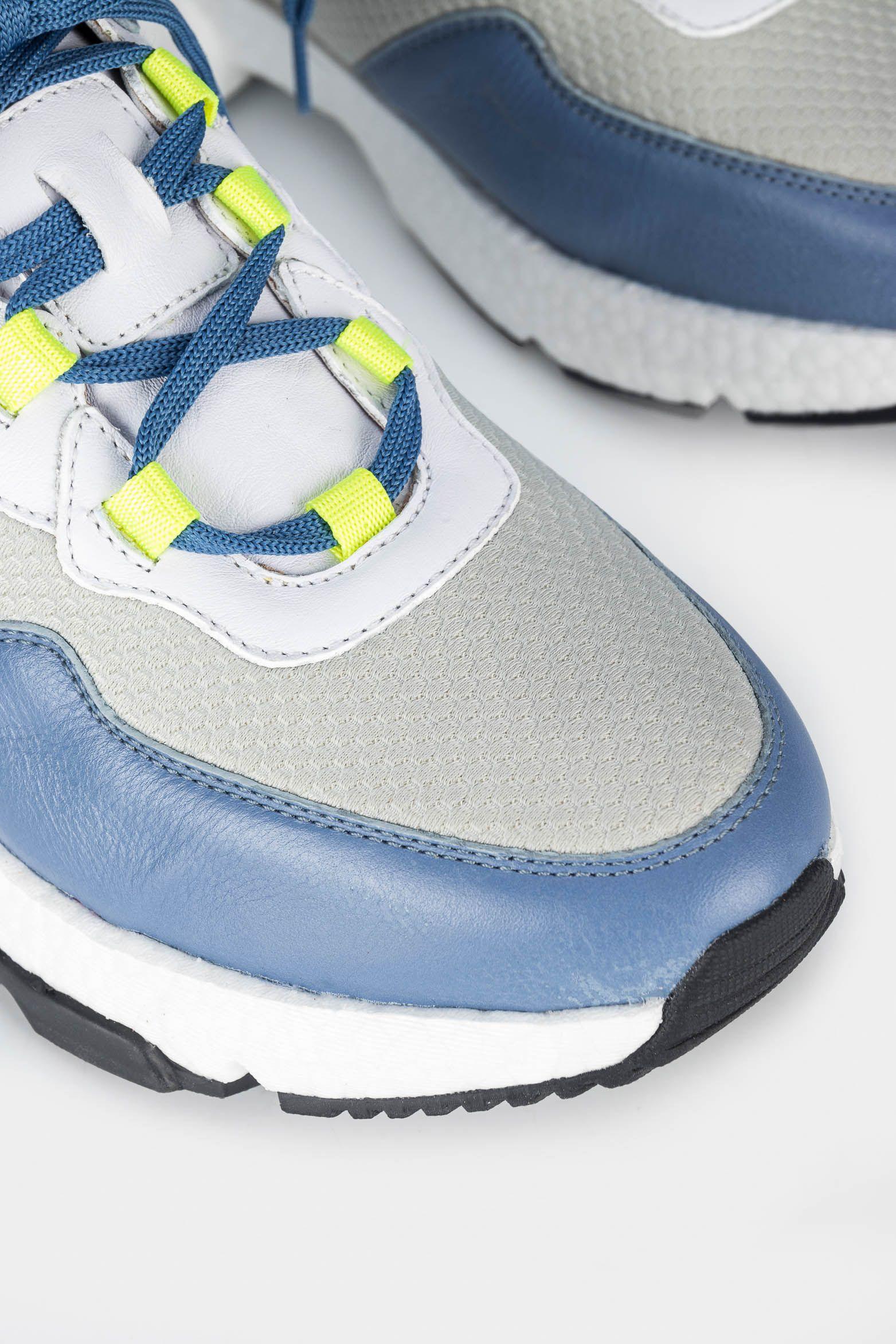 Vélez Zapatillas Citrino Cuero y Neopreno Mujer Azul Claro-3