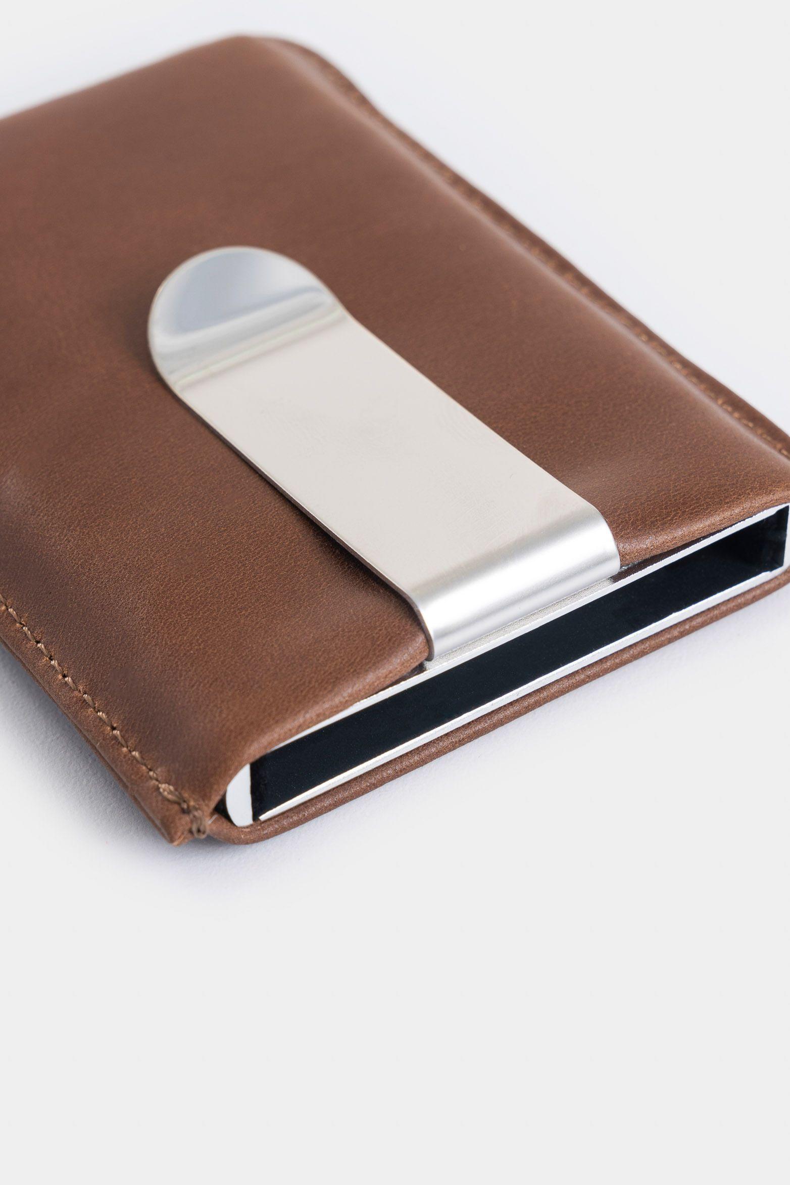 Vélez Porta Documentos De Cuero Miniwallet Café-3