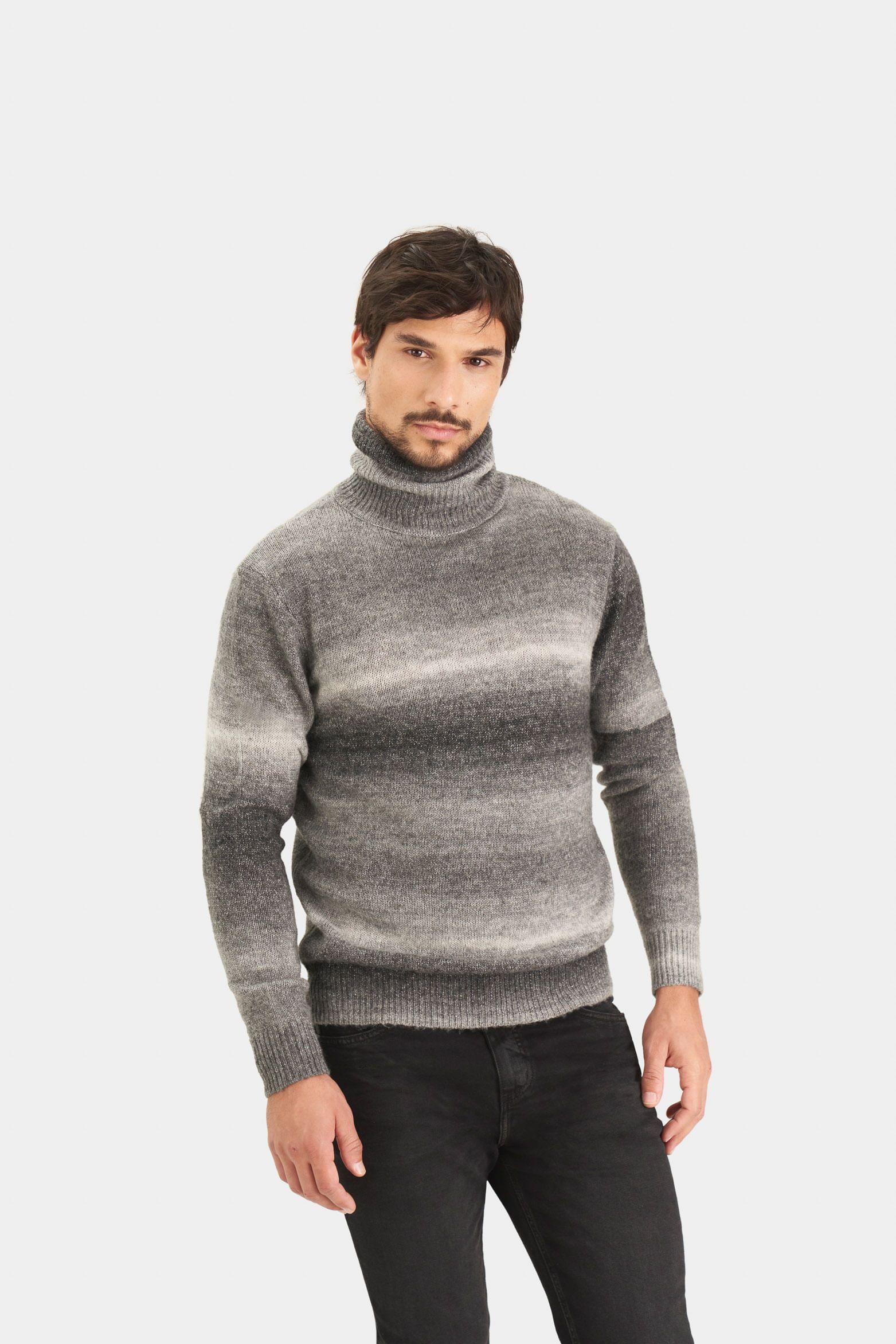 Vélez Sweater Boreal Degradé  Hombre Cuello Tortuga Gris-0