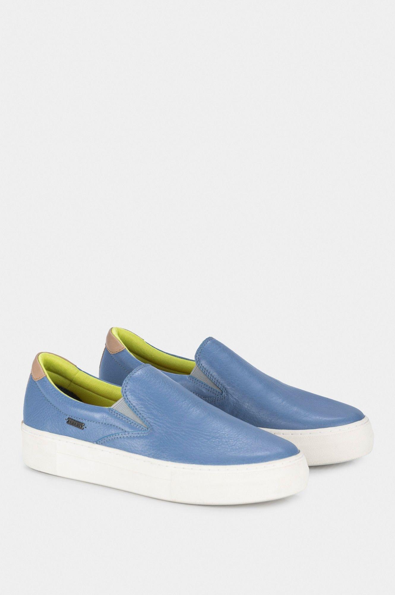 Vélez Mocasín portivos Saturno Cuero Mujer Azul Claro-1