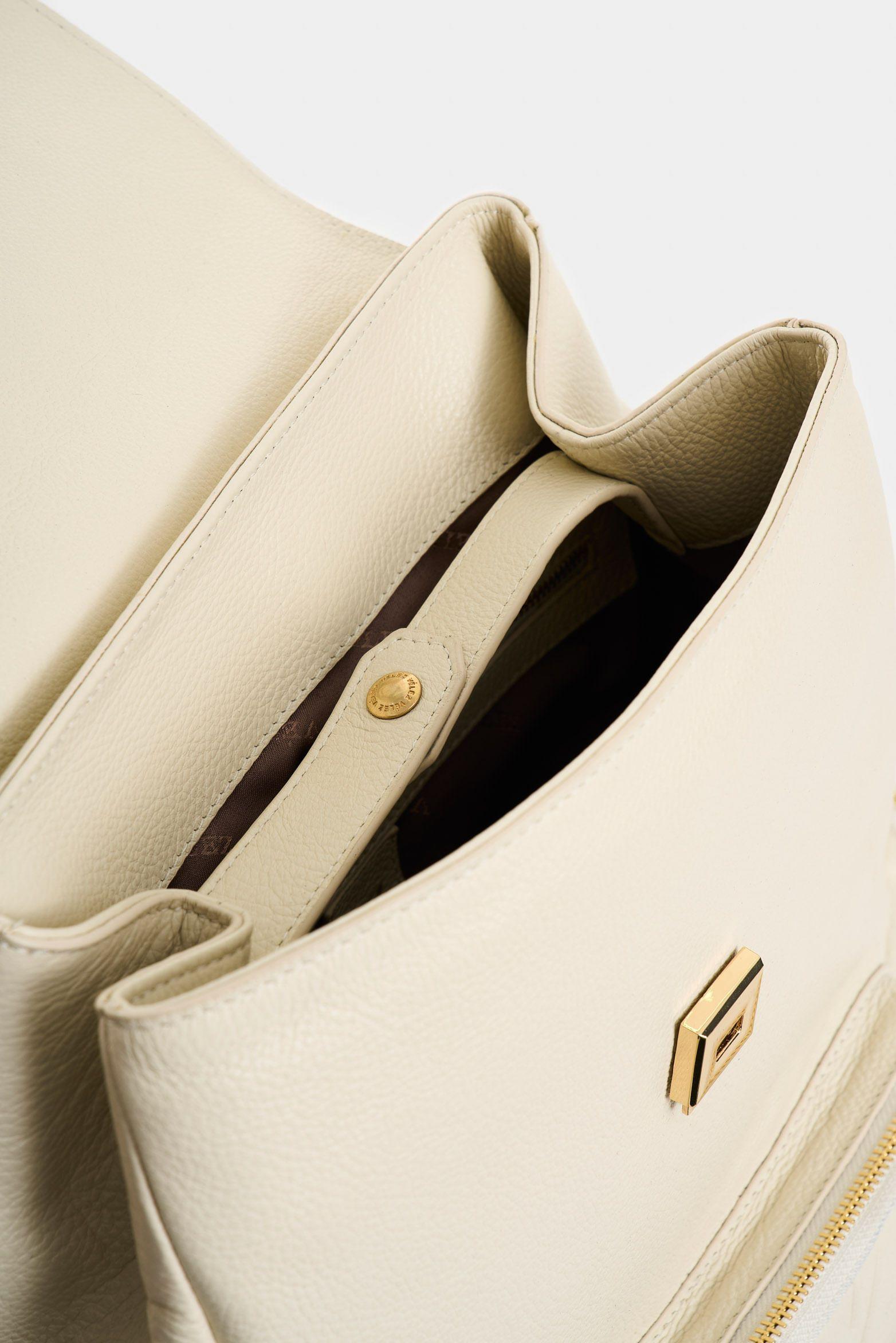 Vélez Mochila Silene De Cuero Para Mujer Monogram Blanco-4