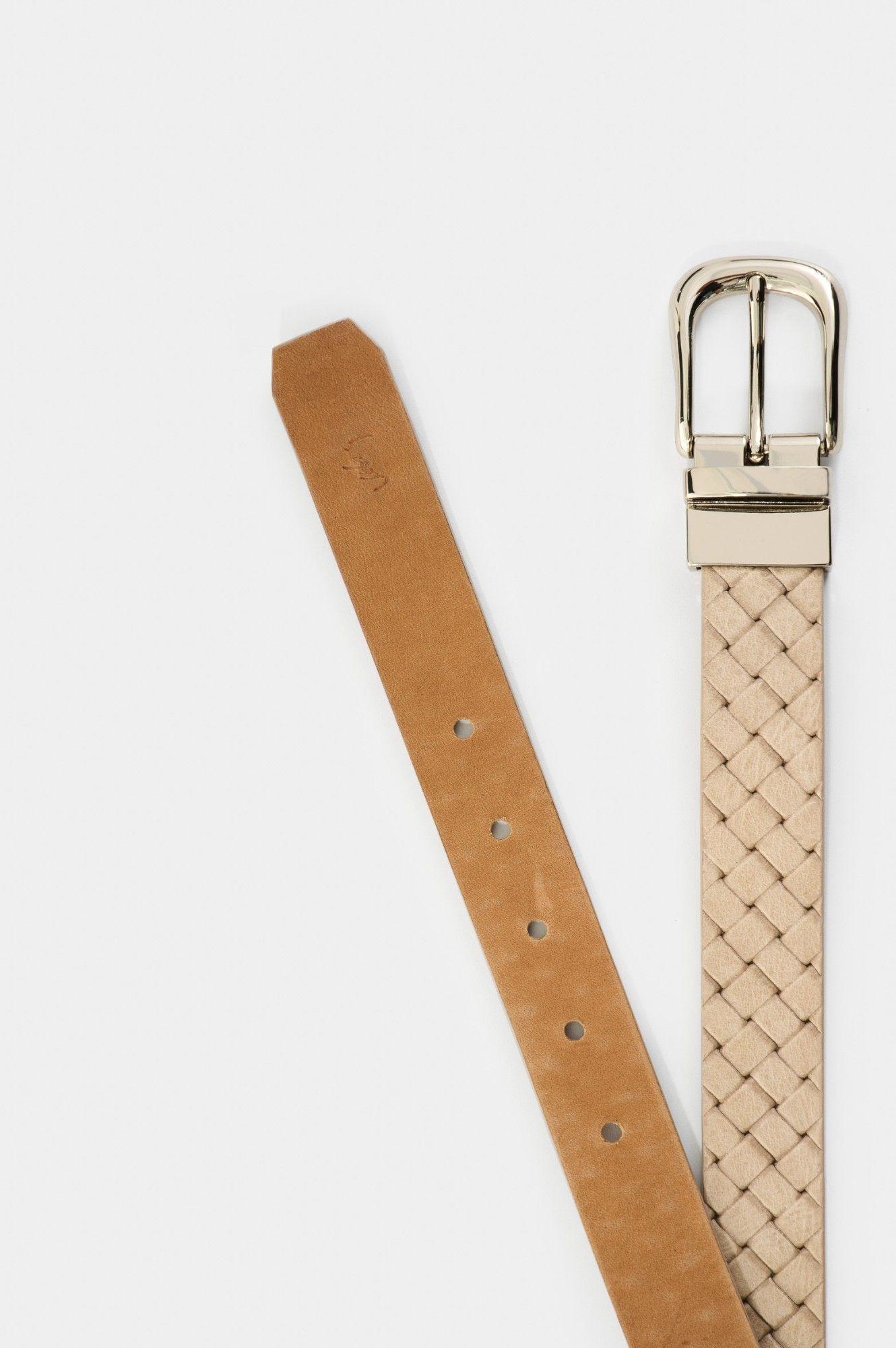 Vélez Cinturón Doble Faz De Cuero Para Mujer Thalassa Arena-2