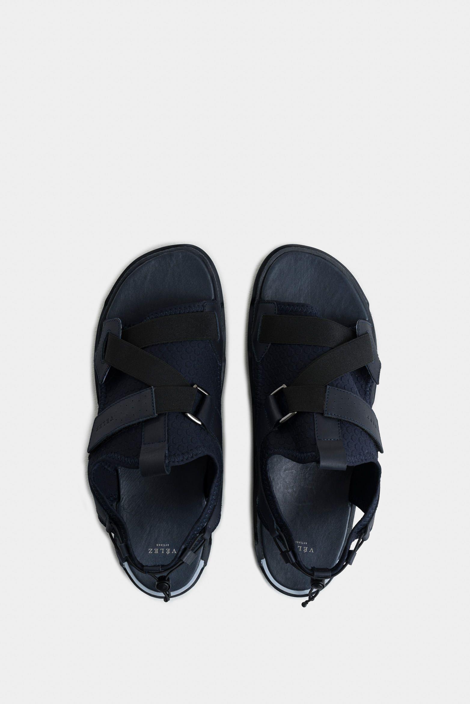 Vélez Sandalia Halo 2 Cuero Y Neopro Hombre Azul Oscuro-3