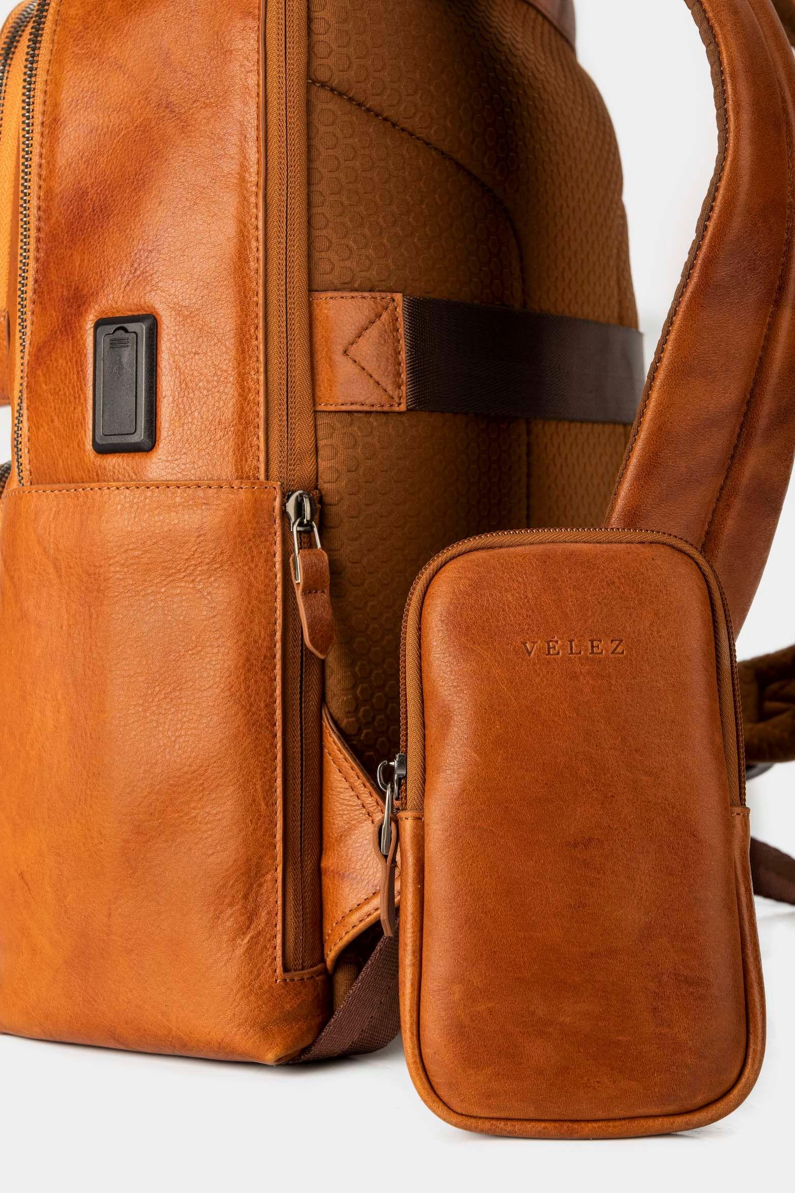 Vélez Morral Casual Monet Cuero Hombre Multifuncional Miel-5